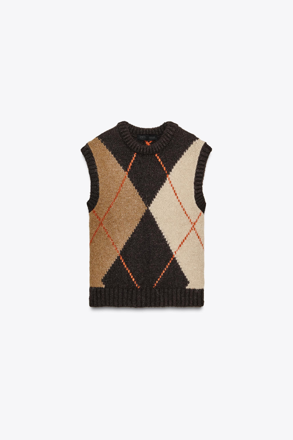 ARGYLE KNIT WAISTCOAT TOP - Zara фото 3