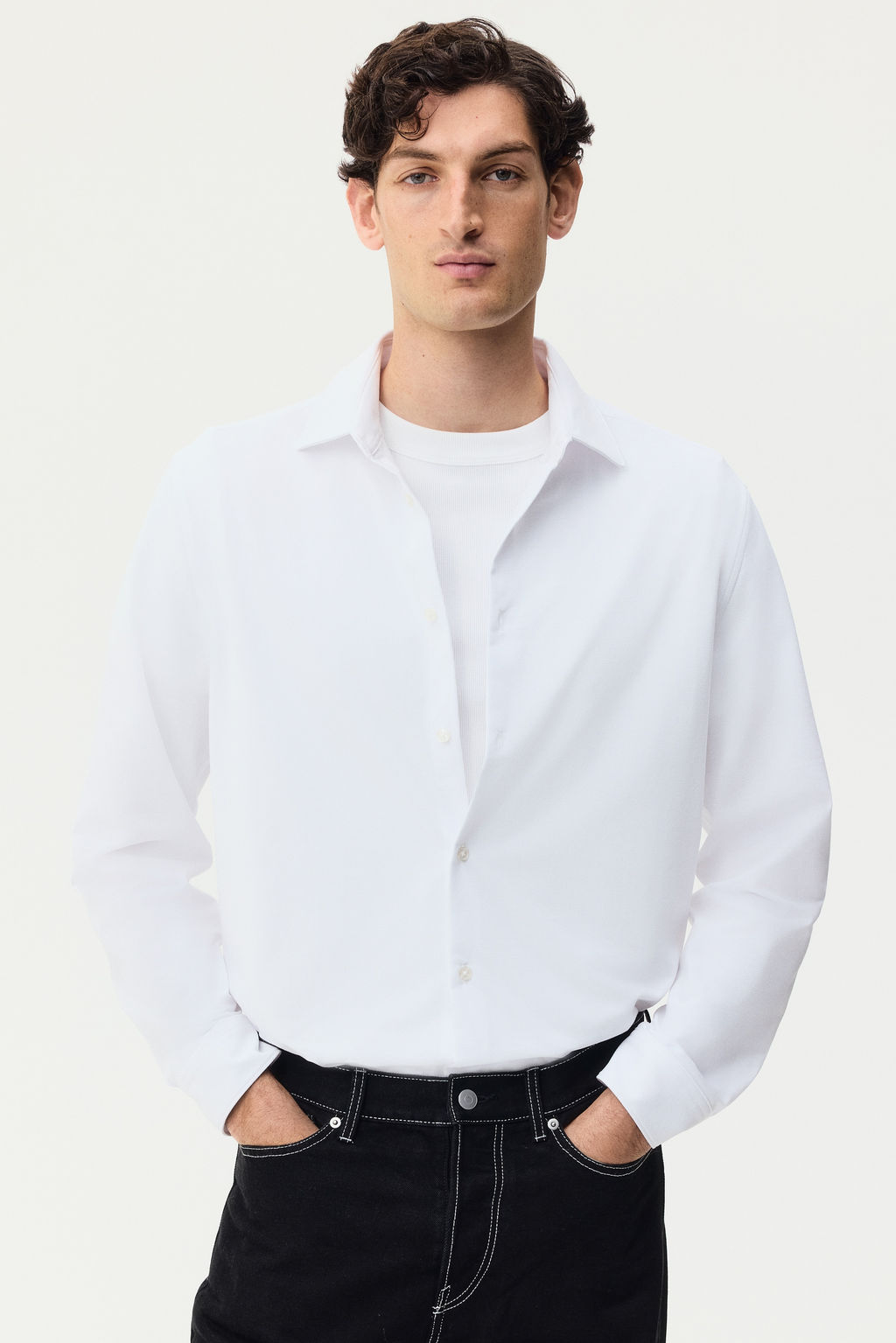 Camisa en tejido el?stico multidirecci?n Slim Fit - H&m фото 5