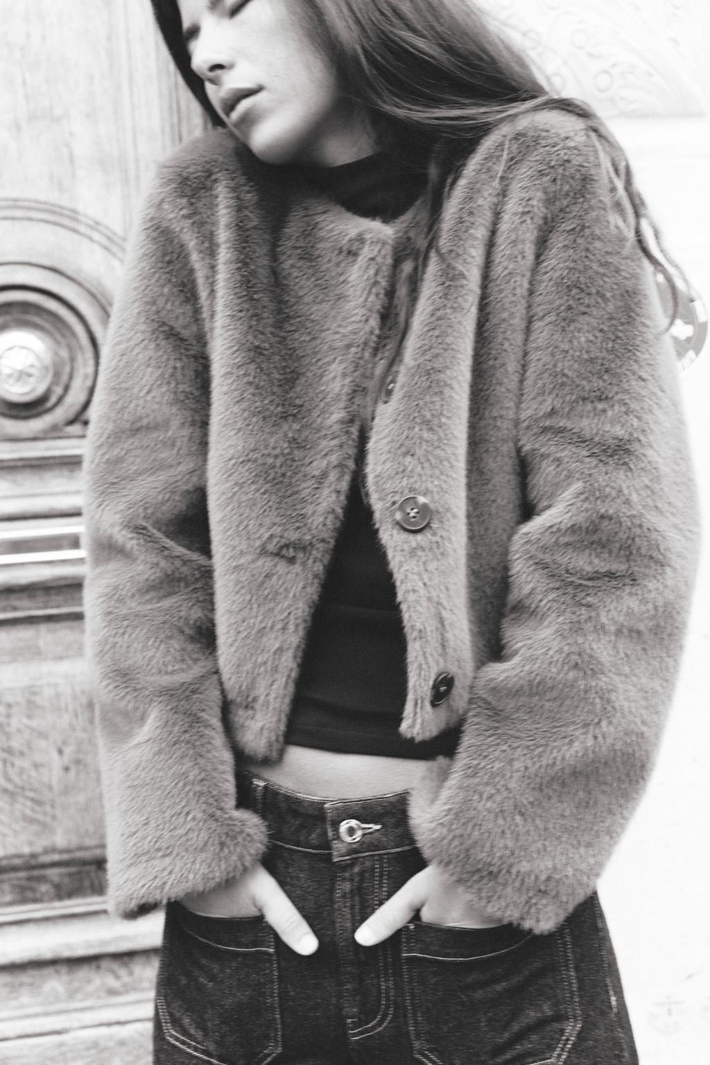 FAUX FUR JACKET - Zara фото 2
