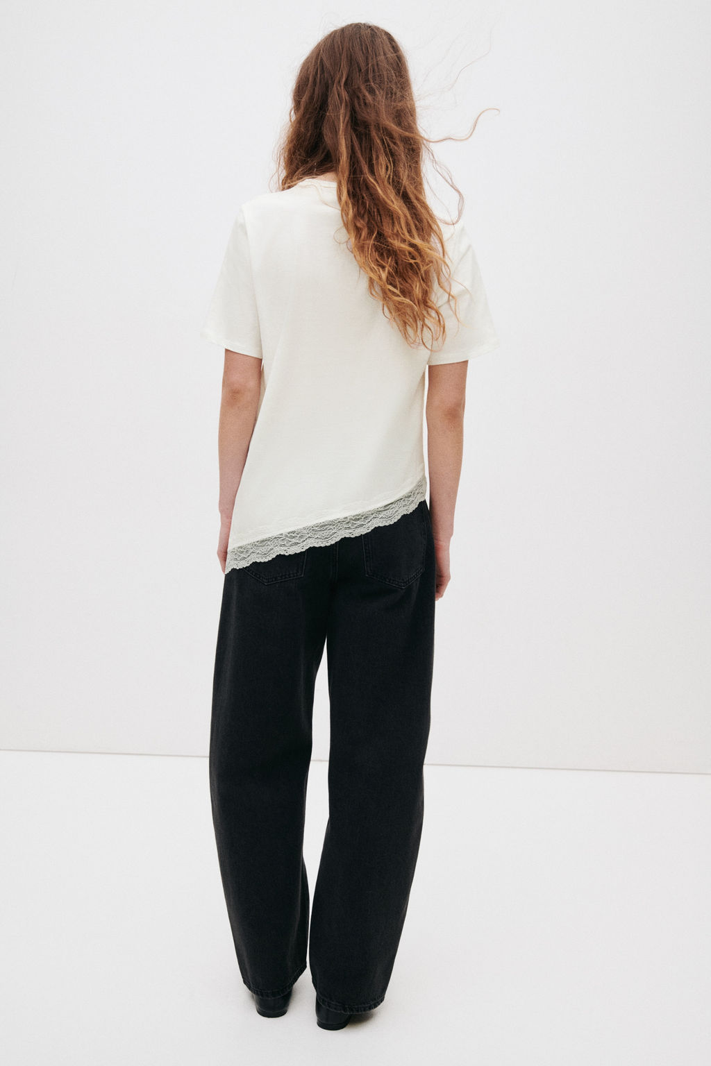 Camiseta con ribete de encaje - H&m фото 6