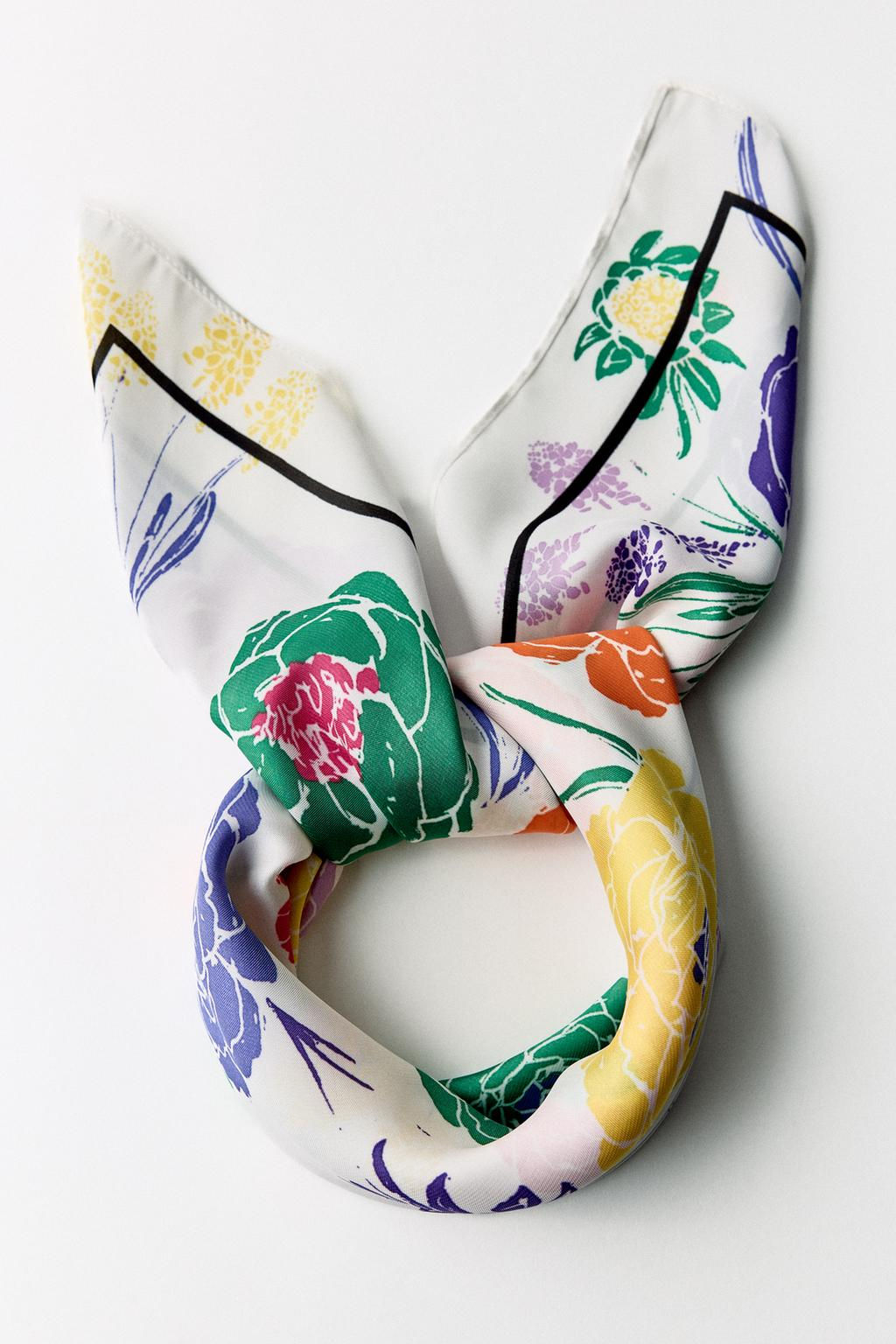 PRINTED SATIN SCARF - Zara фото 7