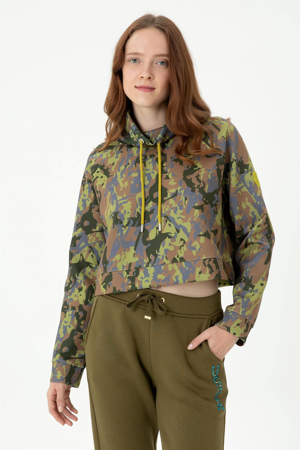 Женский свитшот цвета хаки - U.s. polo assn фото 4