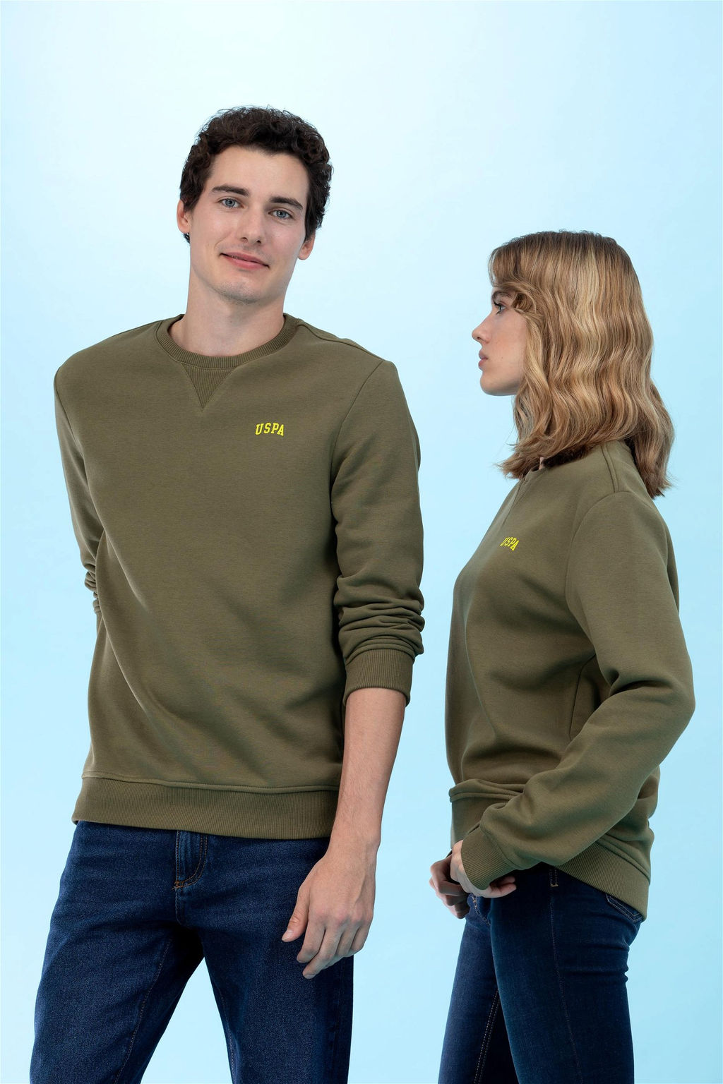 U. S. Polo Assn / Базовый свитшот цвета хаки с круглым вырезом - U.s. polo assn фото 2
