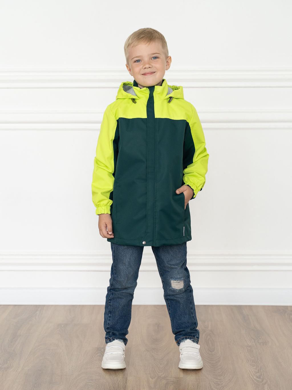 Ветровка детская зелено-салатовая 20-019/1 (122-128, 64)