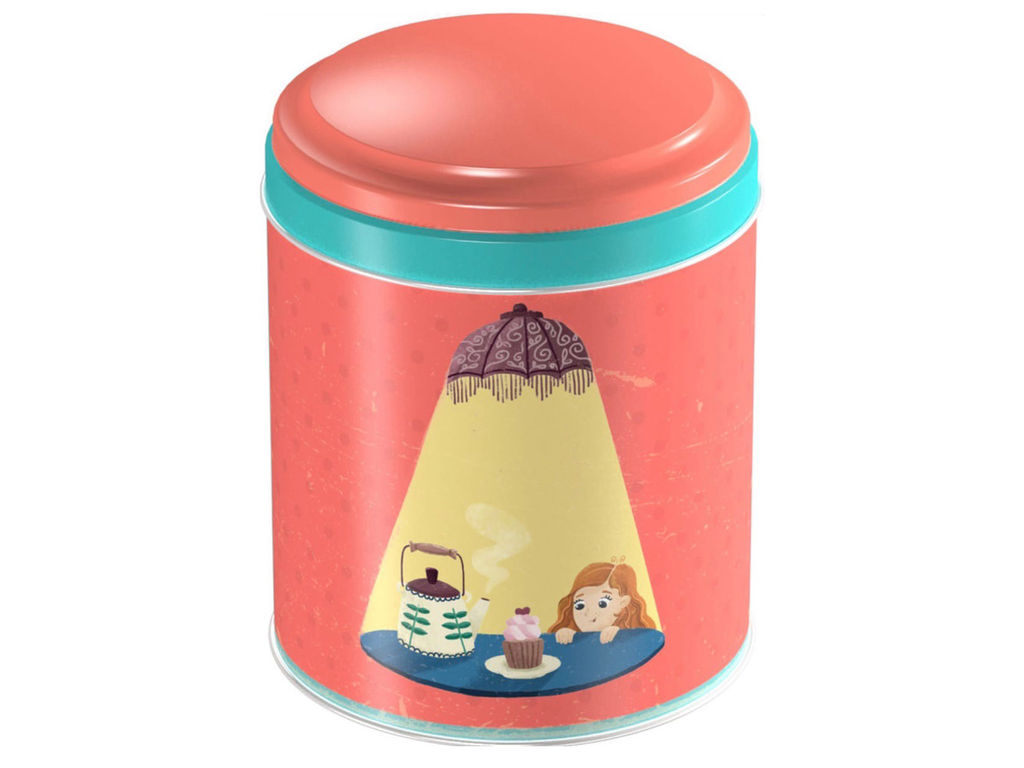 Жестяная банка для хранения чая