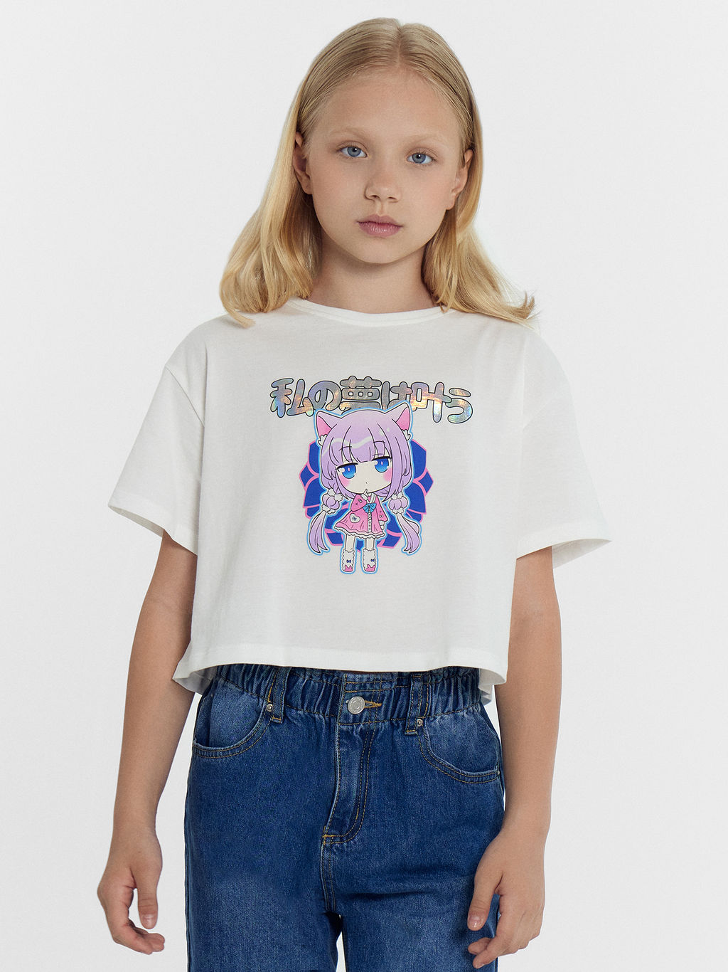 Футболка для девочек белая с принтом в виде аниме - Mark formelle фото 3
