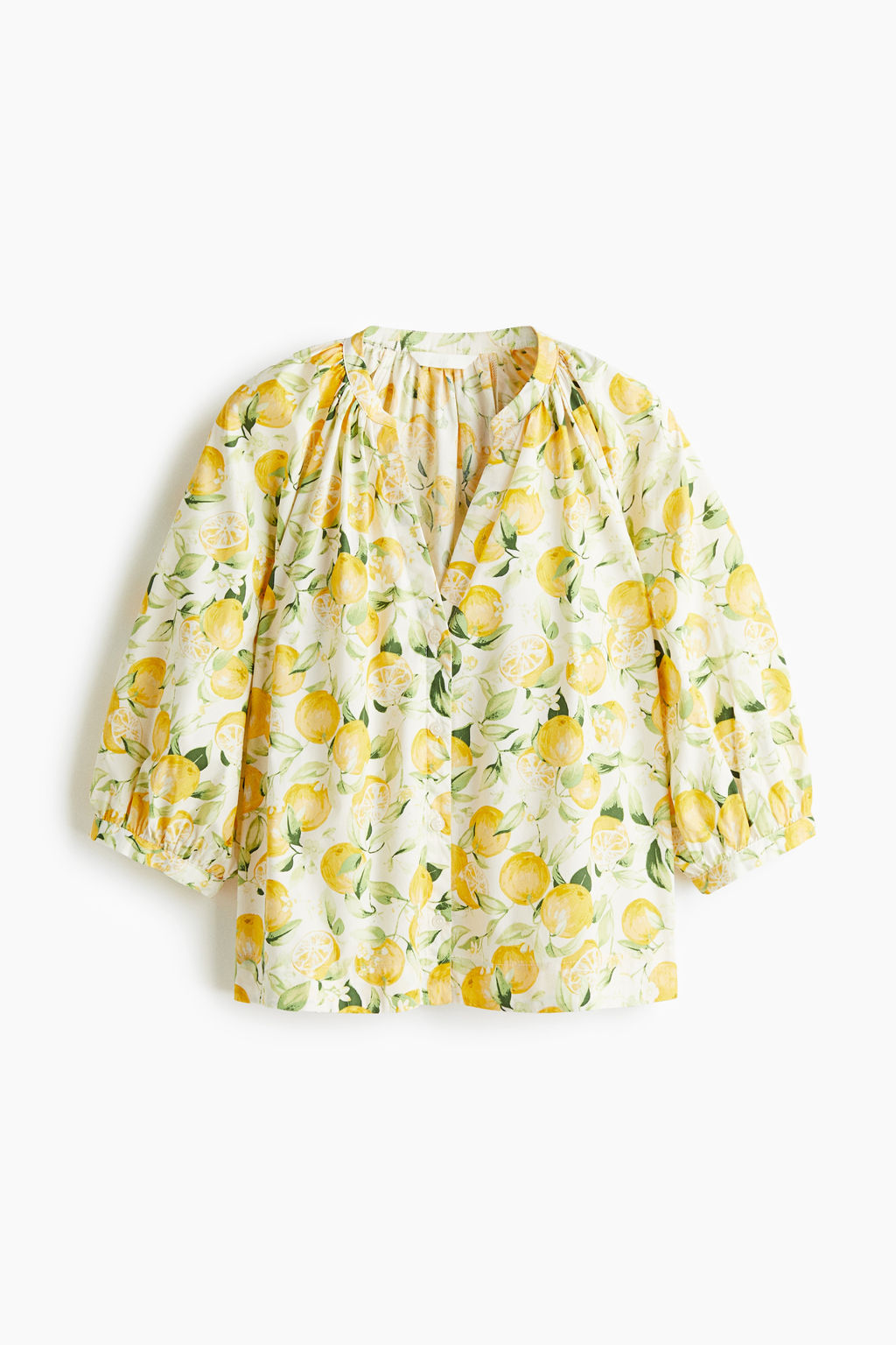 Blusa de popelina con mangas globo - H&m фото 5