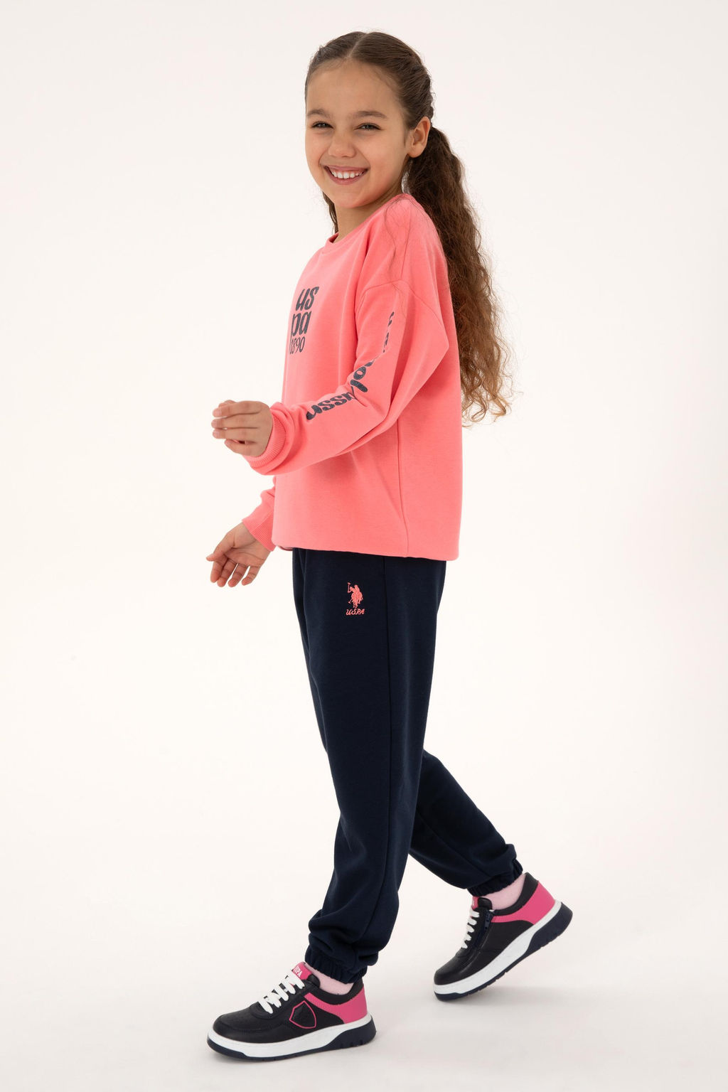 K_z _ocuk Neon Pembe Pijama Tak_m_ Sepette S_rpriz _ndirim - U.s. polo assn фото 10