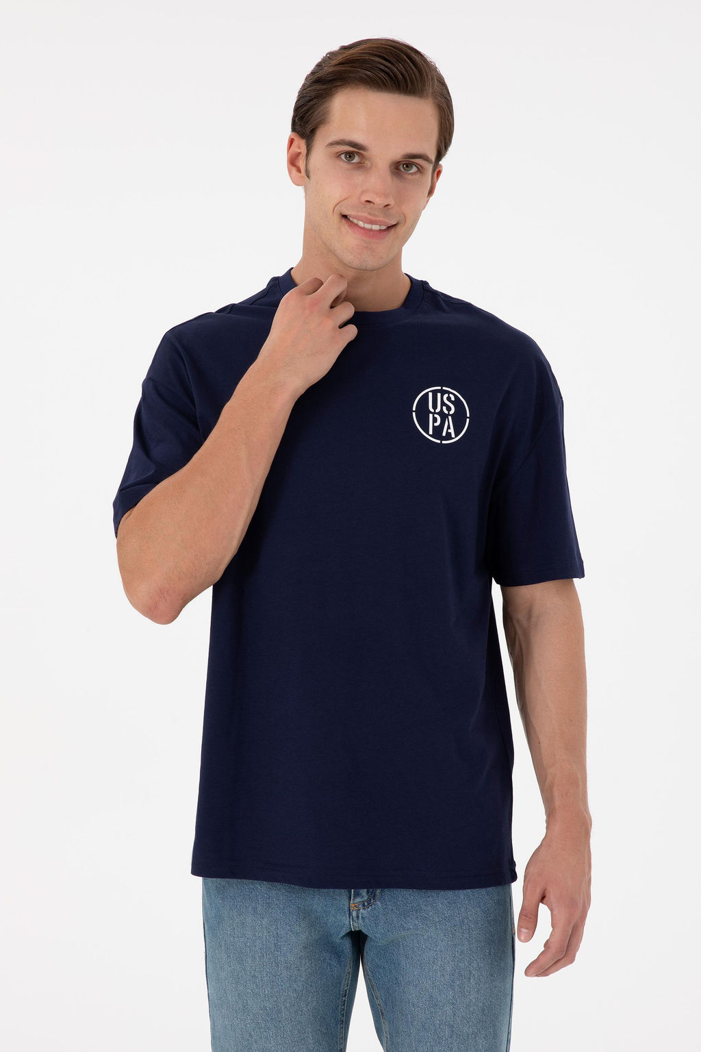 Футболка U.S. Polo Assn темно-синяя из хлопка фото 15