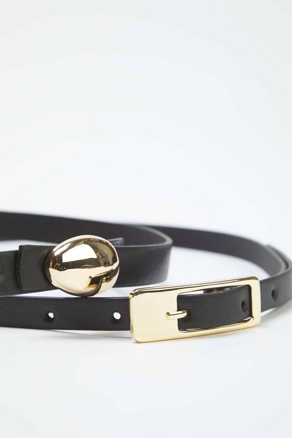 Siyah-Siyah 2li Paket Deri Gorunumlu Kemer TWOAW26KE00008 - Trendyolmilla фото 2