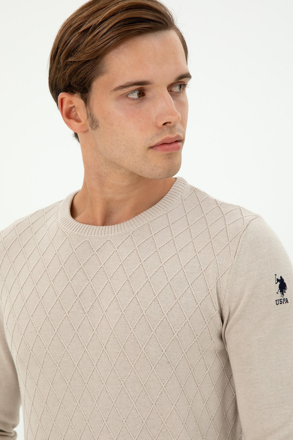 Erkek Slim Fit Bisiklet Yaka Ta_ Kazak - U.s. polo assn фото 2