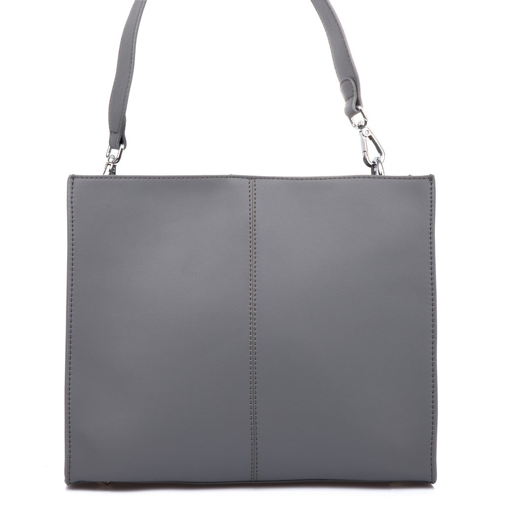 TH9320 dark grey, женская кожаная сумка "Тоут" Barcelo Biagi