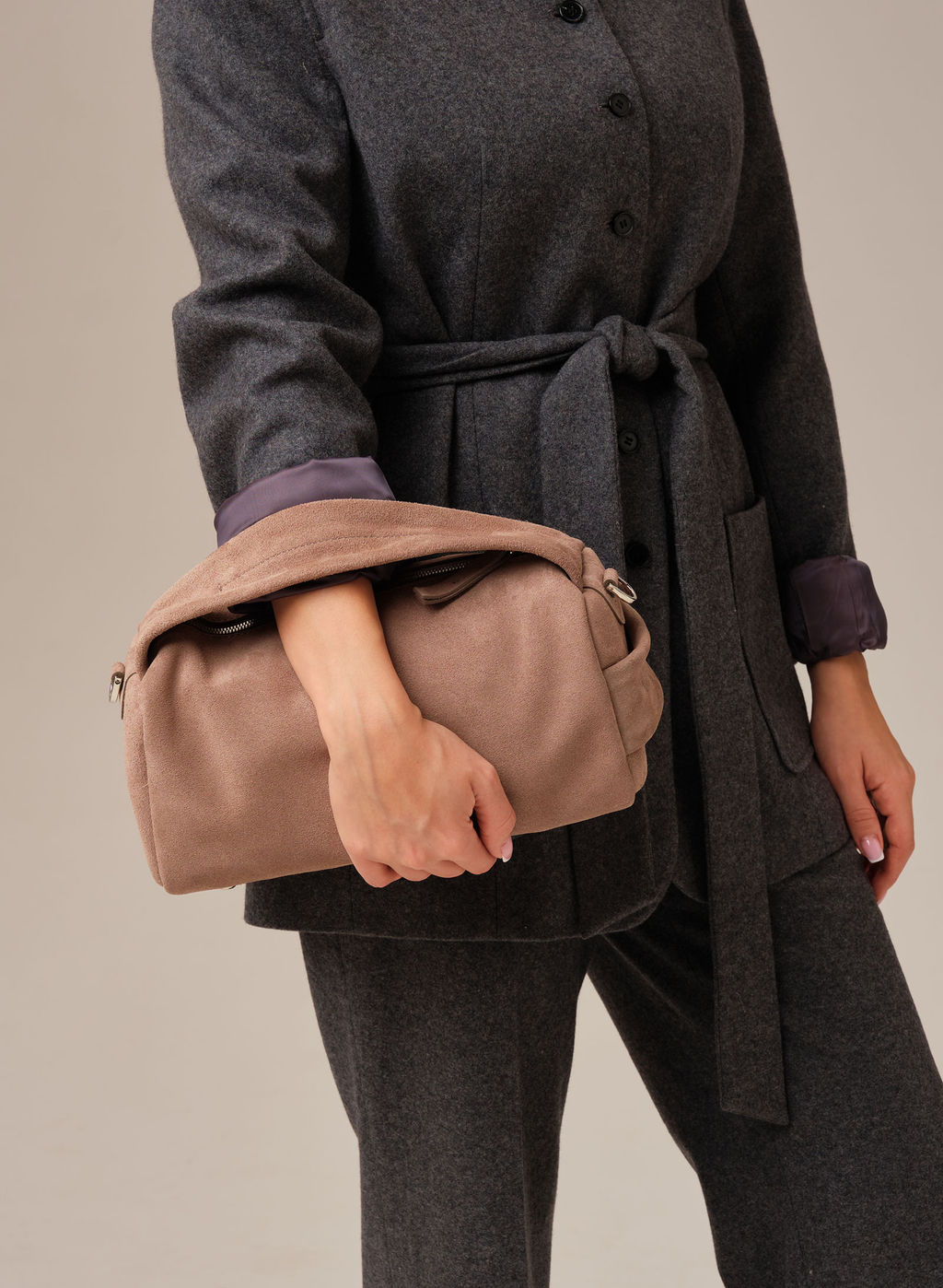 Замшевая сумка Solea DBR 31365 капучино  фото 14