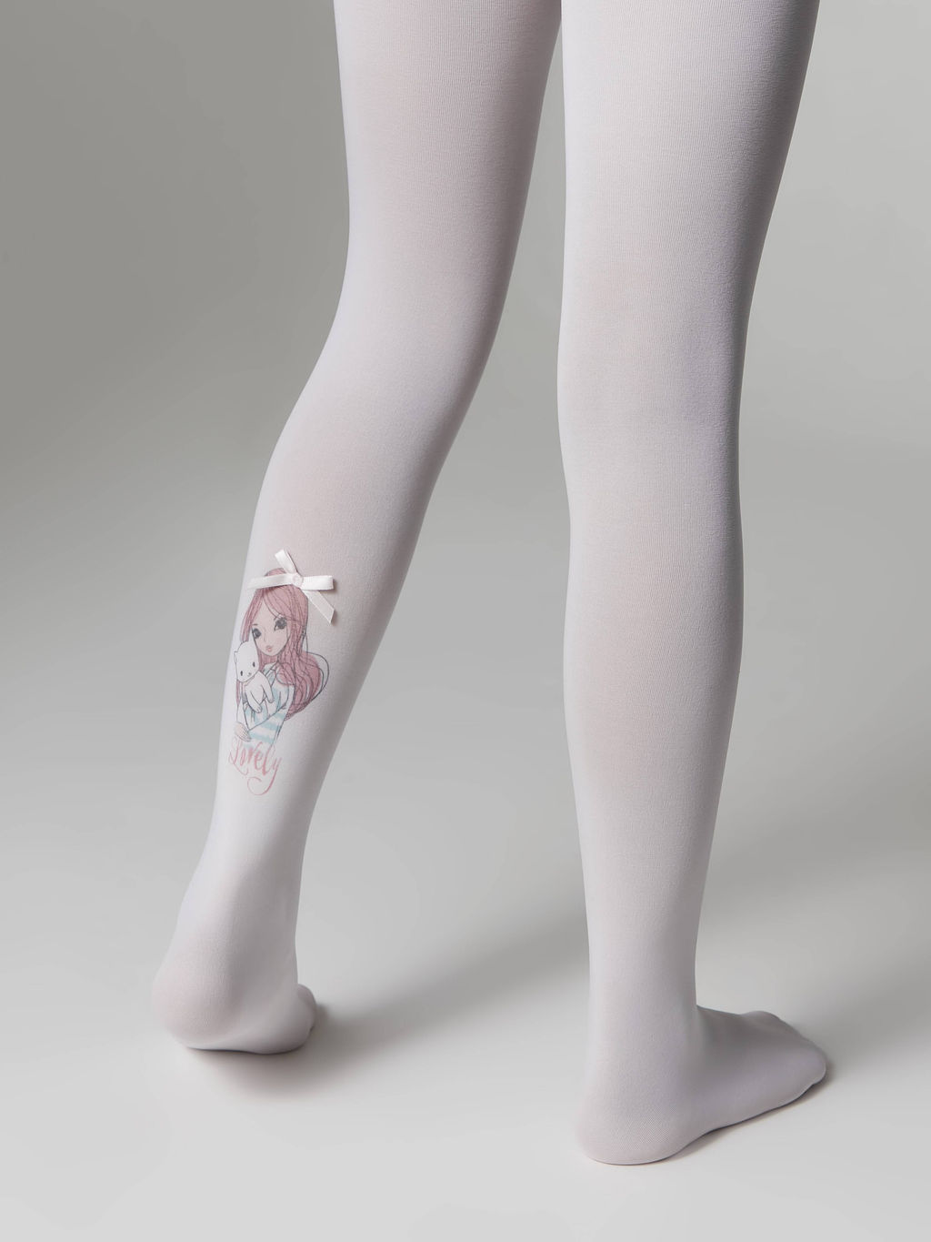 CONTE Колготки из микрофибры с рисунком и декором LOVELY bianco - Conte elegant фото 2