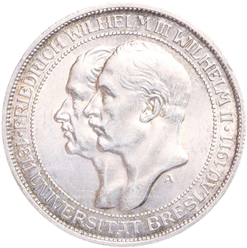 3 марки 1911 года А Германия (Пруссия) Бреславский университет