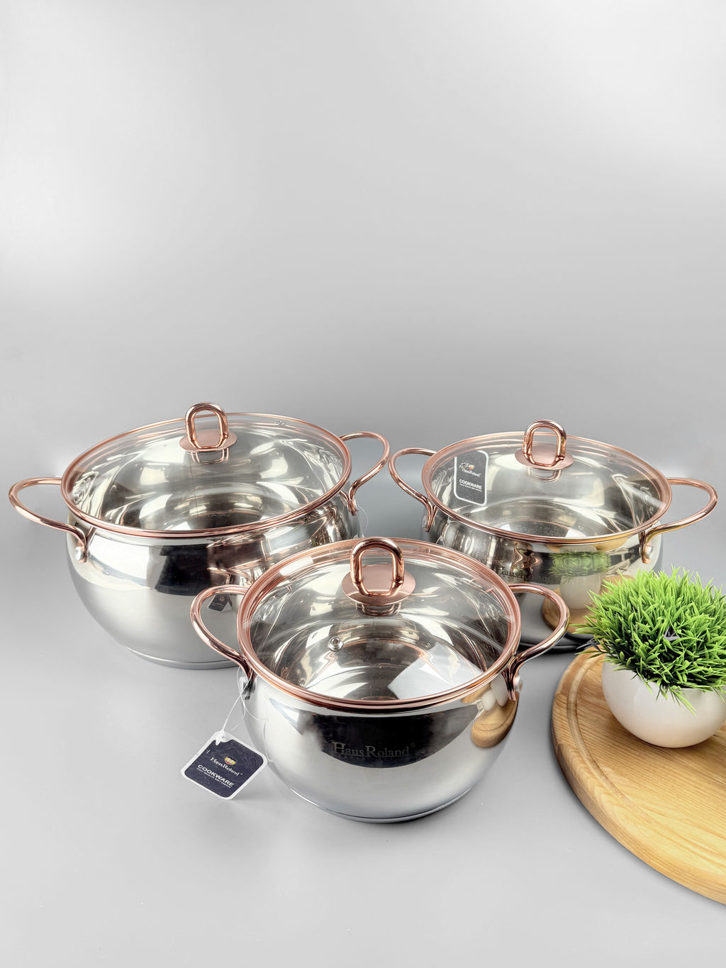 Набор кастрюль HR109-1 (2.6, 3.6, 6.1л) OLS-016-19