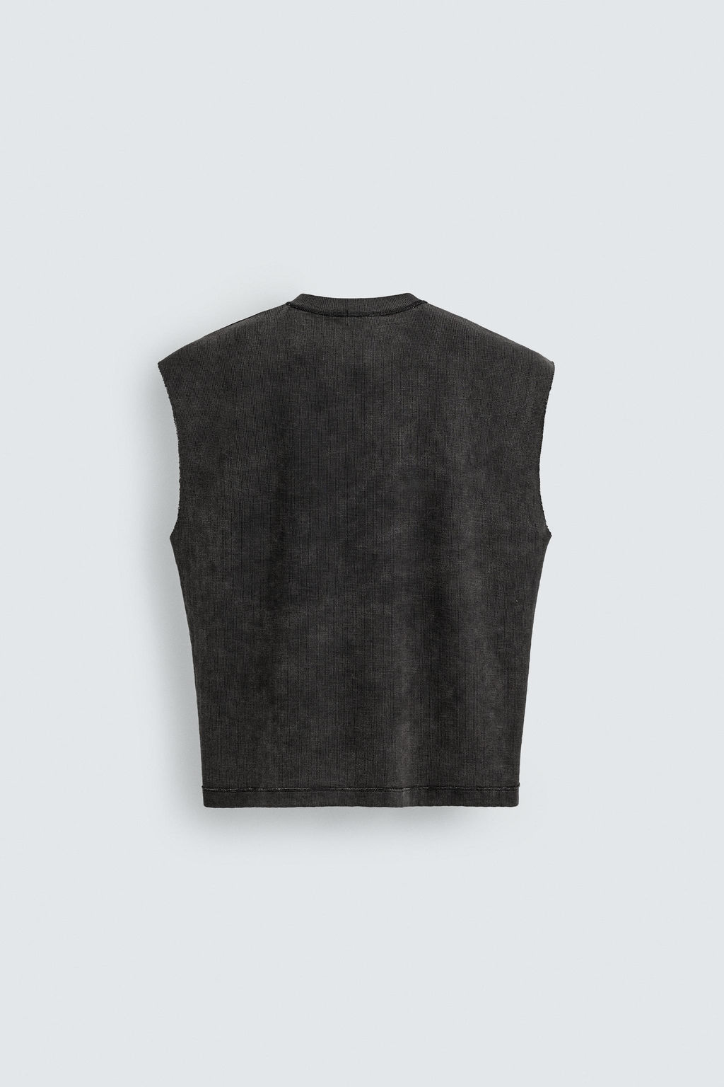 CAMISETA TANK PUNTO ESTAMPADO CABALLOS / Negro