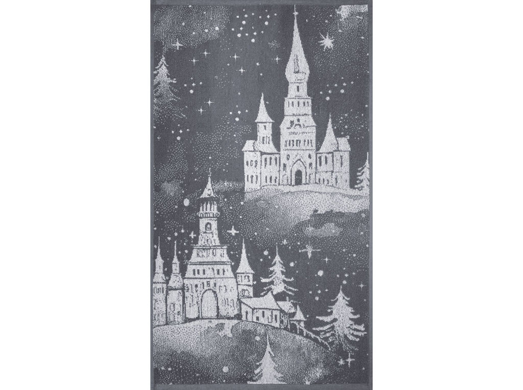 Полотенце махровое 6с103.412ж1 Зимняя сказка(графит5) 50х90см