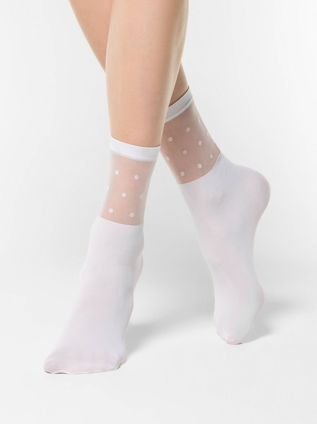 CONTE Удлиненные носки с прозрачным верхом в горошек FANTASY bianco  19С-29СП - Conte elegant фото 5