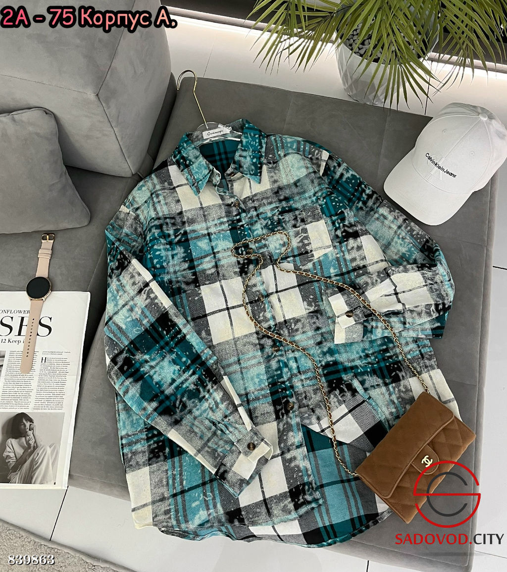 Рубашка женская в клетку - Bruno фото 8