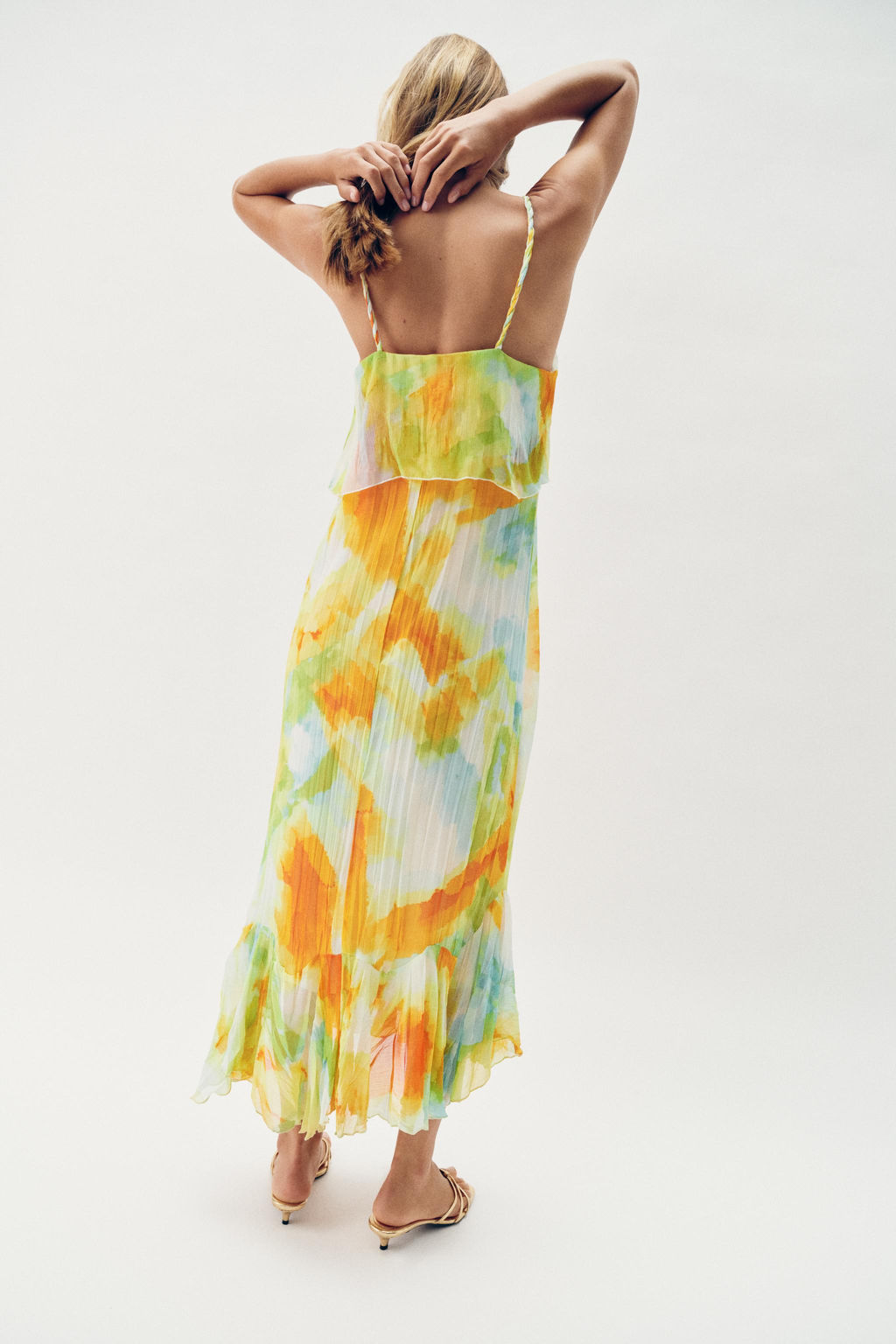 VESTIDO MIDI ESTAMPADO VOLANTES / TYEAMARILLO - Zara фото 4