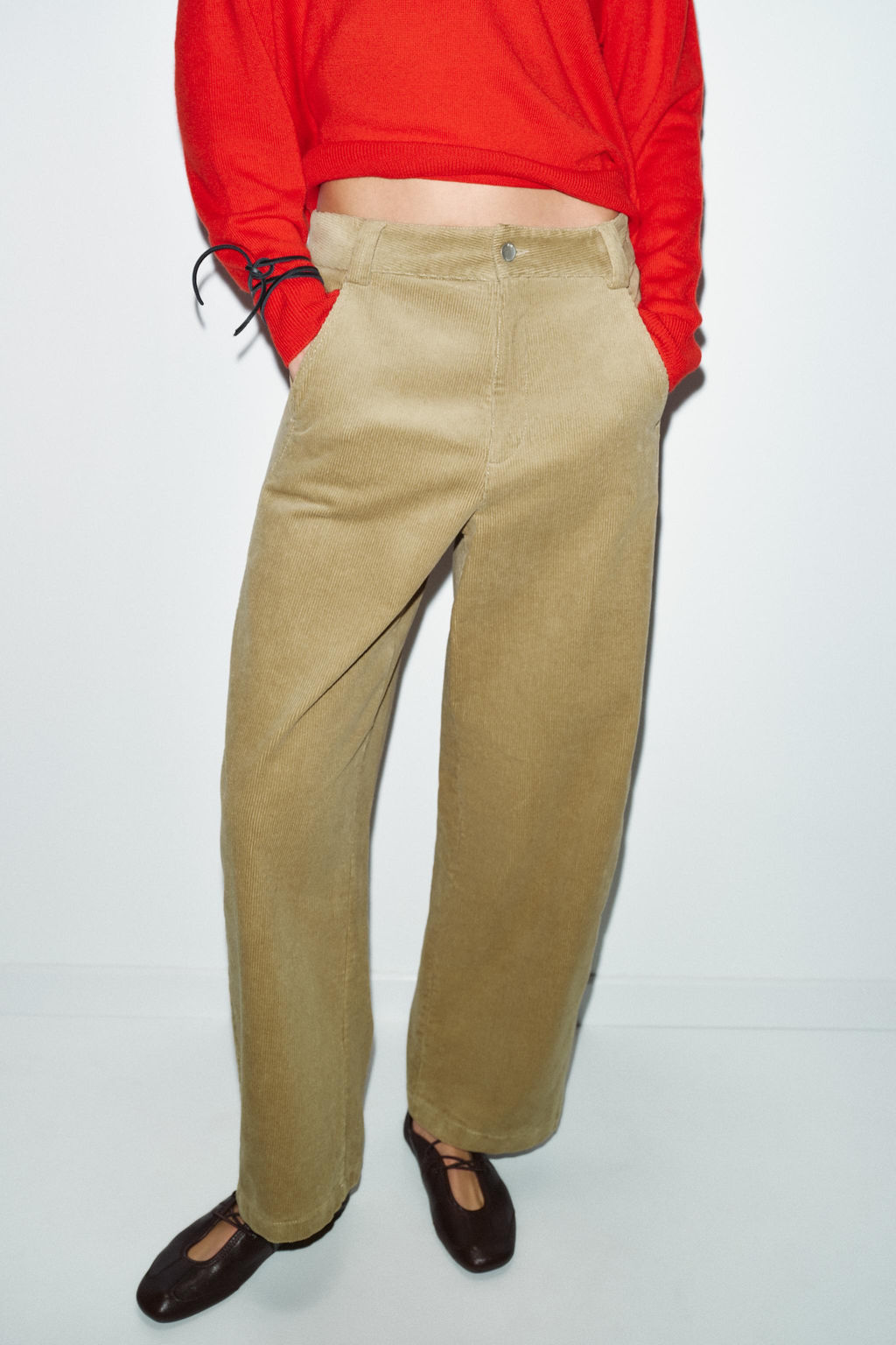BARREL CORDUROY TROUSERS - Zara фото 16