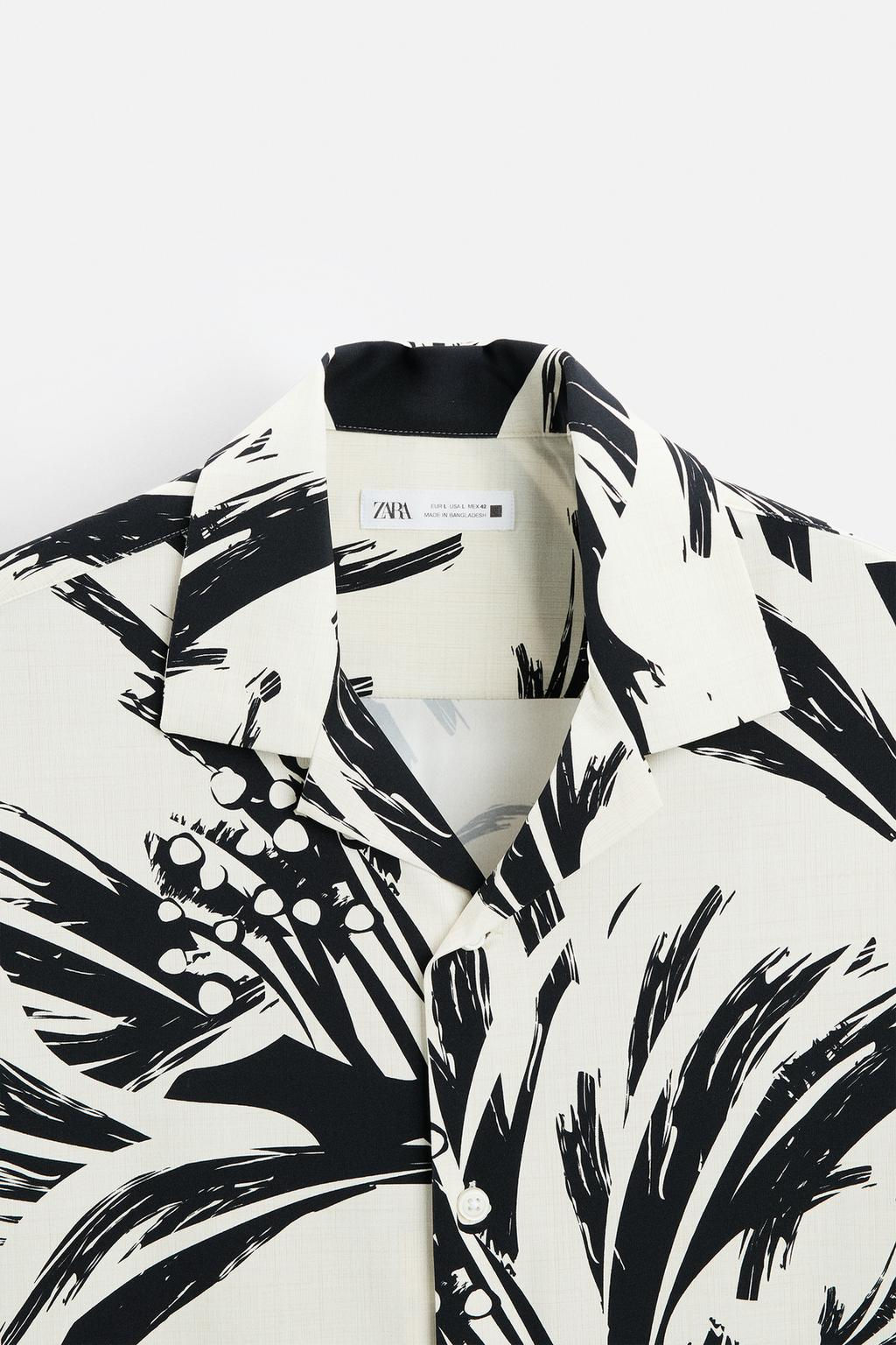 ABSTRACT PRINT STRETCH SHIRT - Zara фото 10