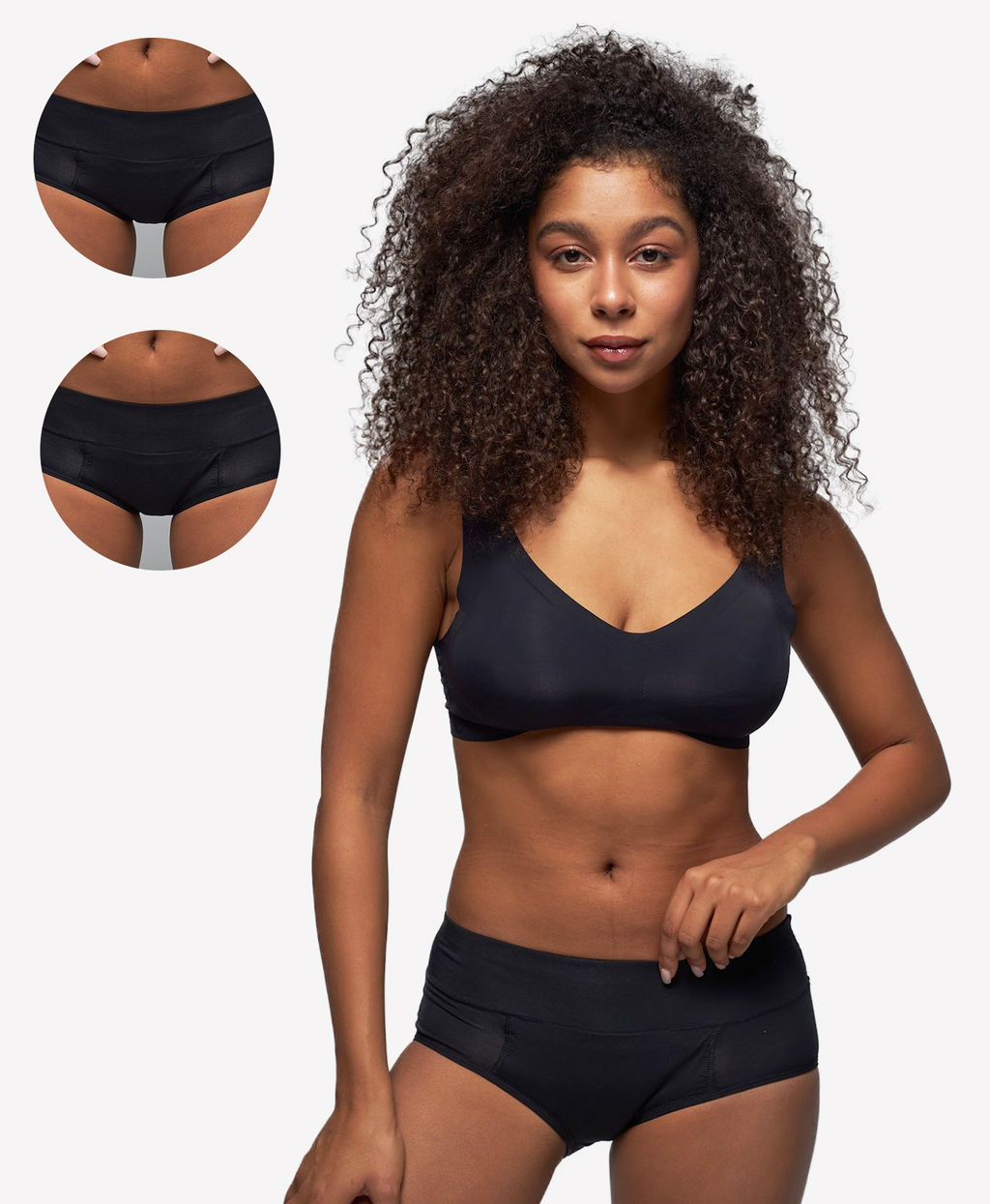 Трусы женские слипы для месячных Vanessa for me MY001-E-W полиэстер, полиамид черный и бежевый размеры M, L, XL, 2XL, 3XL, 4XL  фото 12