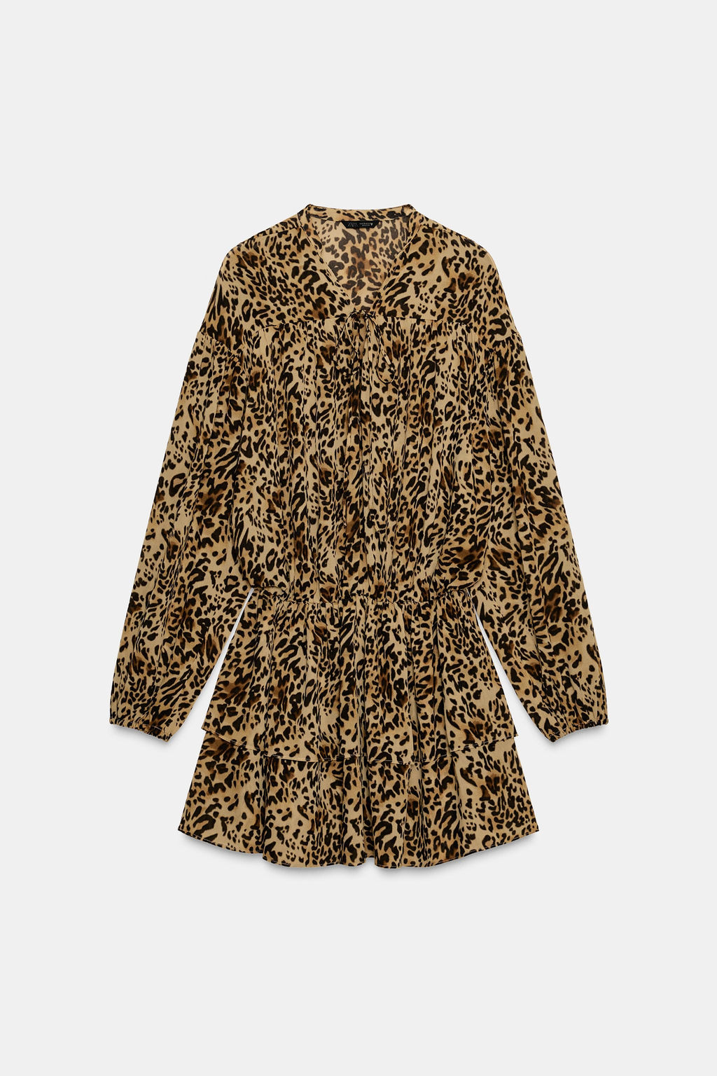 ANIMAL PRINT DRESS WITH RUFFLES