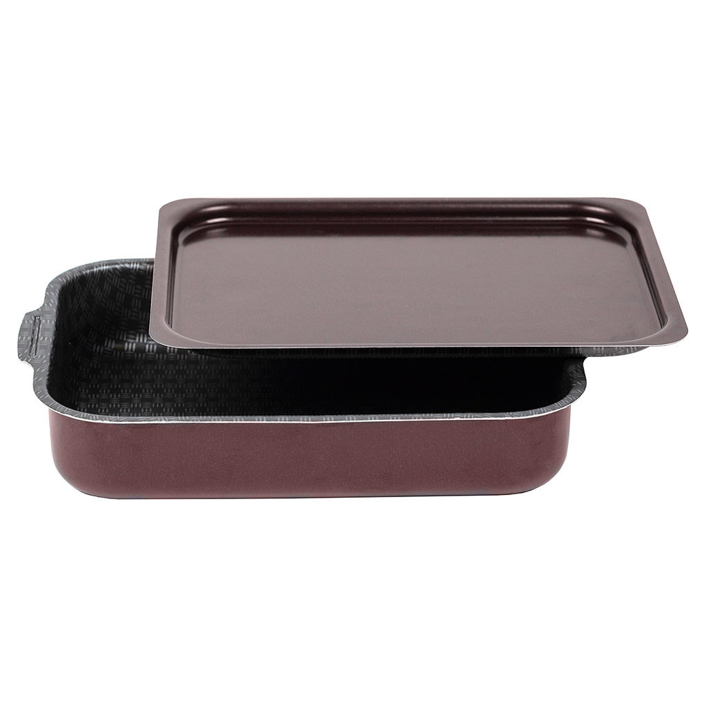 Lace Противень с антипригарным покрытием 35х27см Кружево, h6,3см, s0,09см, алюминиевая крышка (Россия) - Домашняя мода фото 2