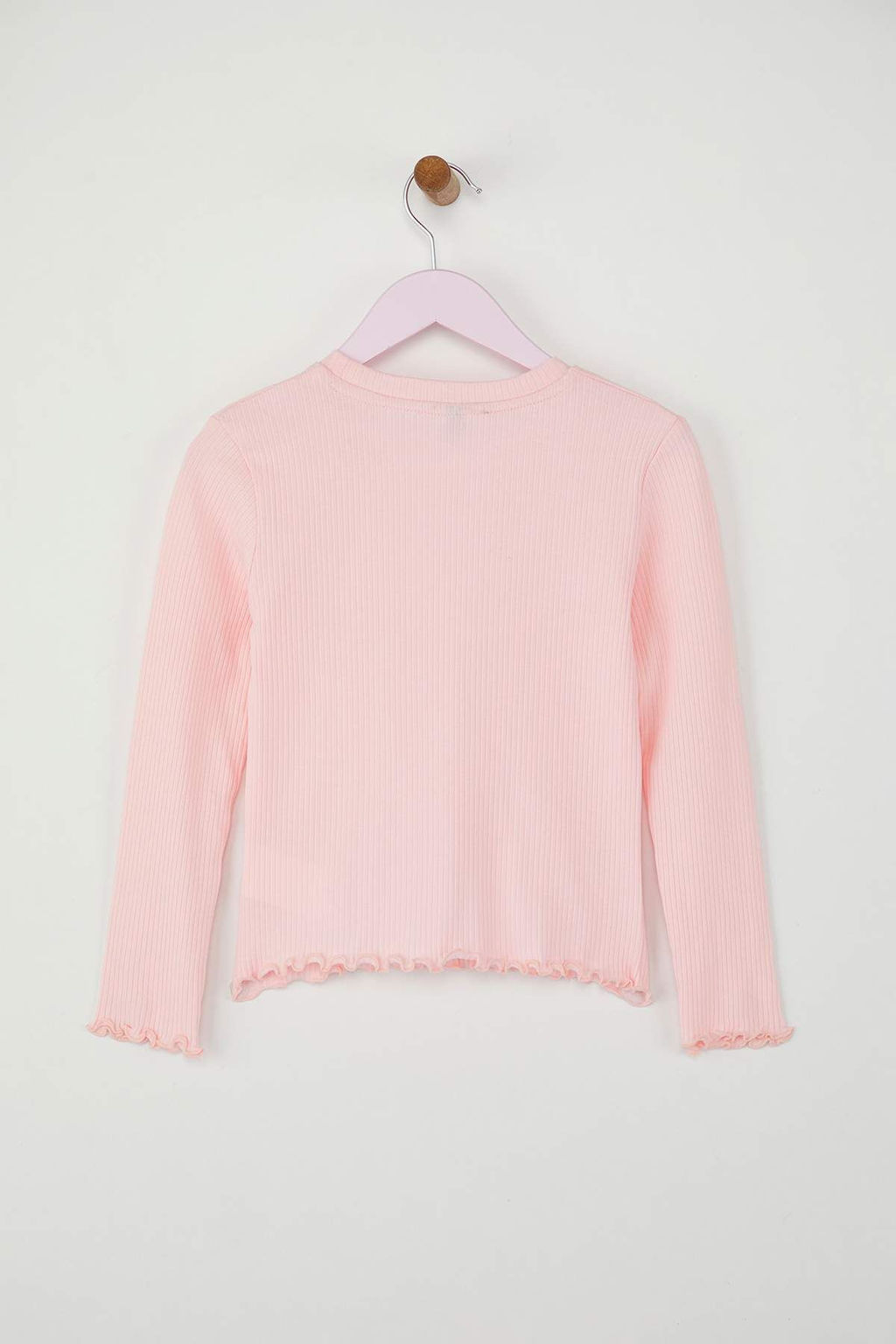 Pembe-Mavi 2li K?z Cocuk 100% Pamuk Duz Bisiklet Yaka Regular Orme T-Shirt TKDAW26TS00001 - Trendyolmilla фото 12