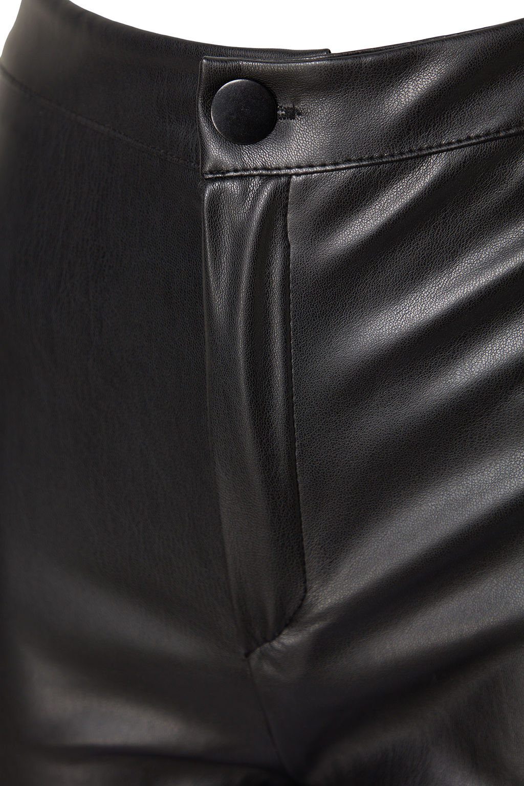 Siyah Suni Deri Wide Leg Cep Detayl? Orme Pantolon TWOAW24PL00103