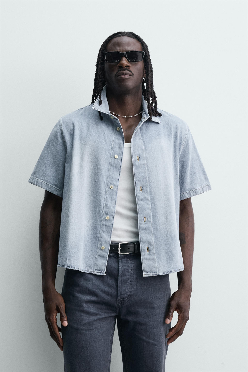 CAMISA BOXY FIT DENIM LIGERO / Azul claro - Zara фото 2