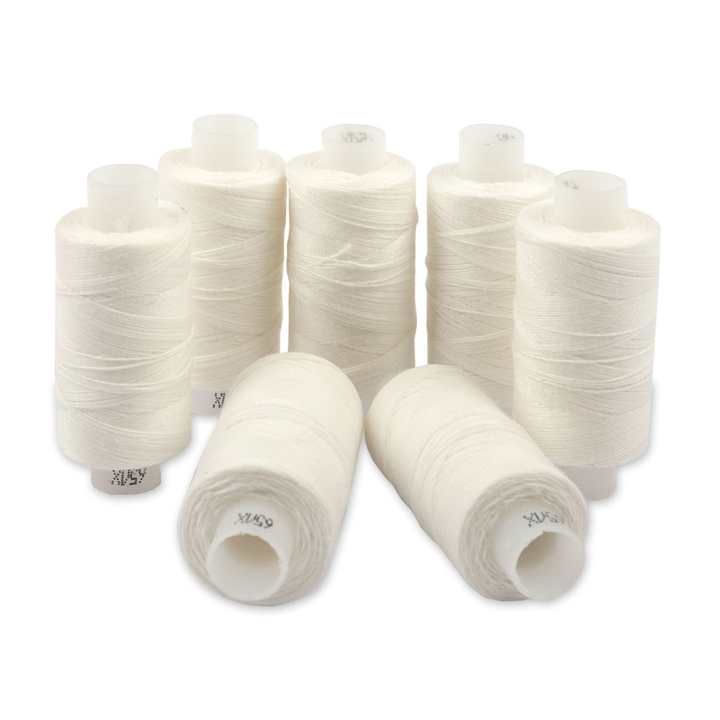 Швейные нитки (армированные) 65 ЛХ 200 м белый 7 шт №0101