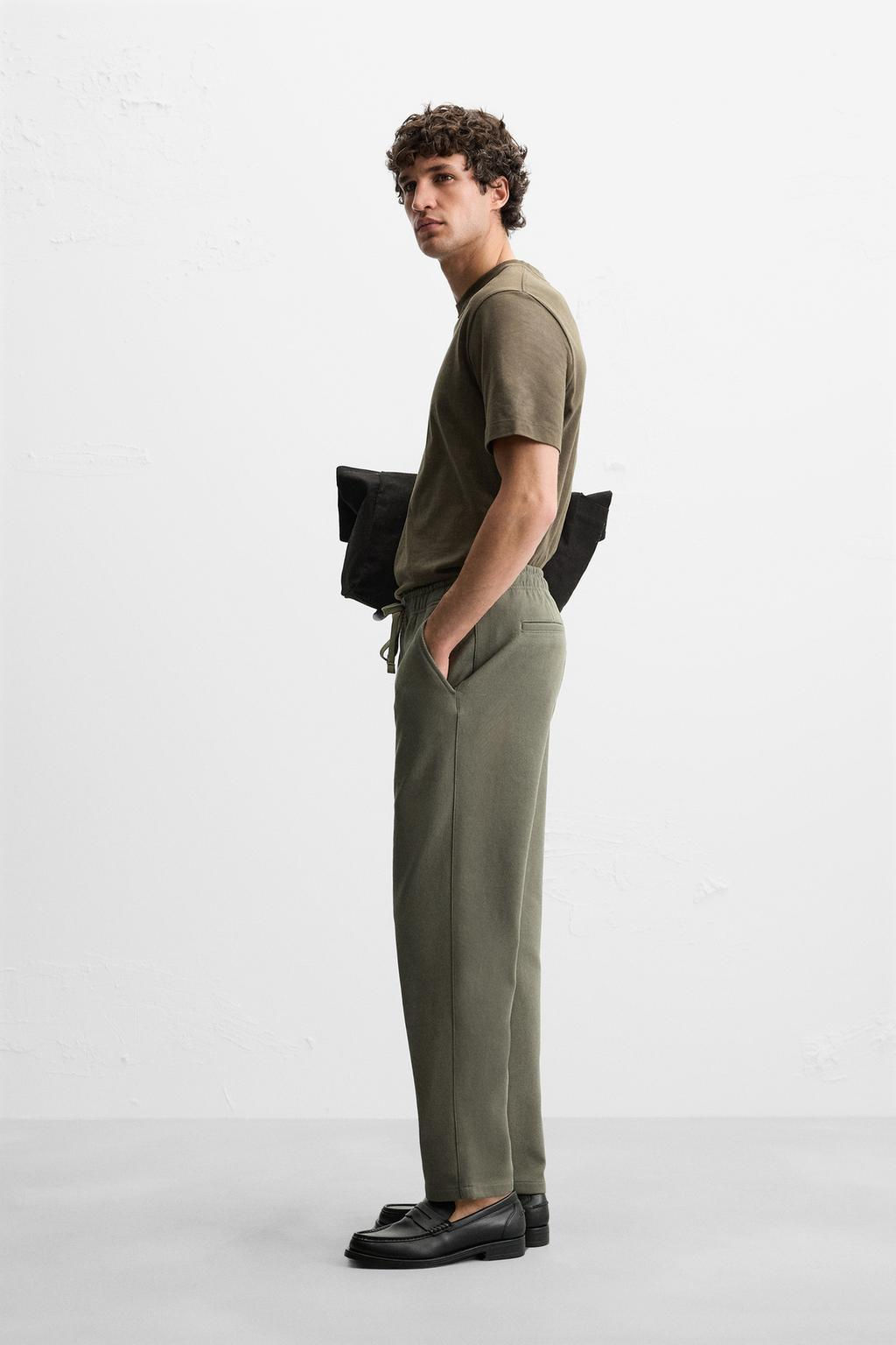 COMFORT FIT JOGGER WAIST TROUSERS - Zara фото 21