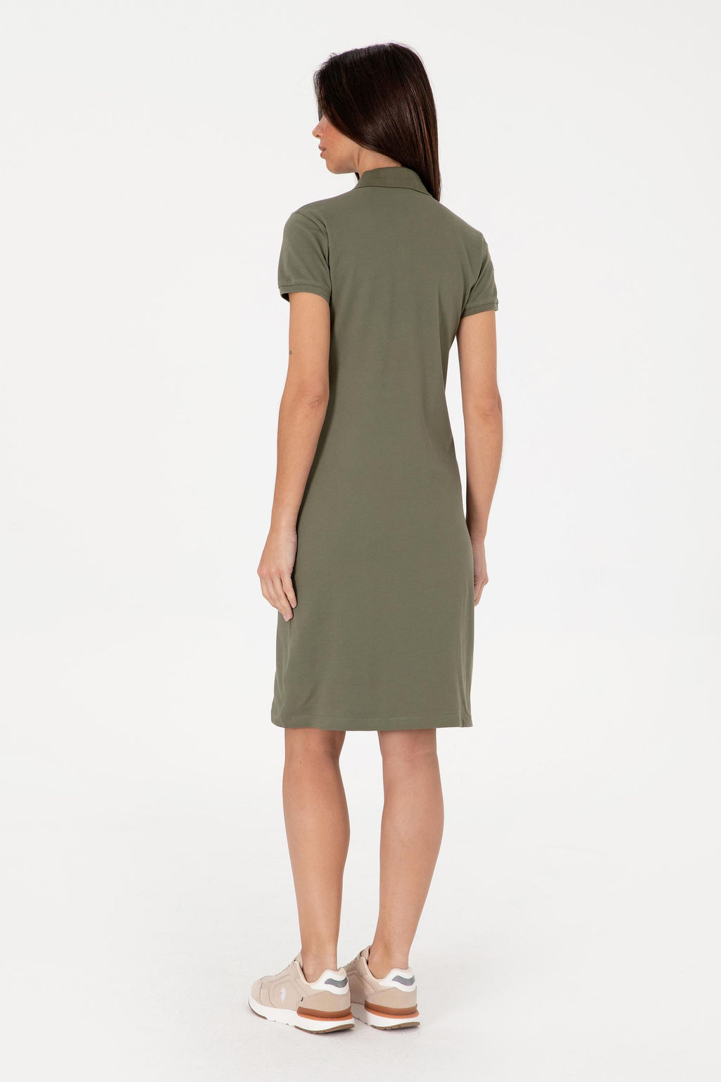 Kad_n Koyu Haki Polo Yaka Mini Boy _rme Elbise - U.s. polo assn фото 4