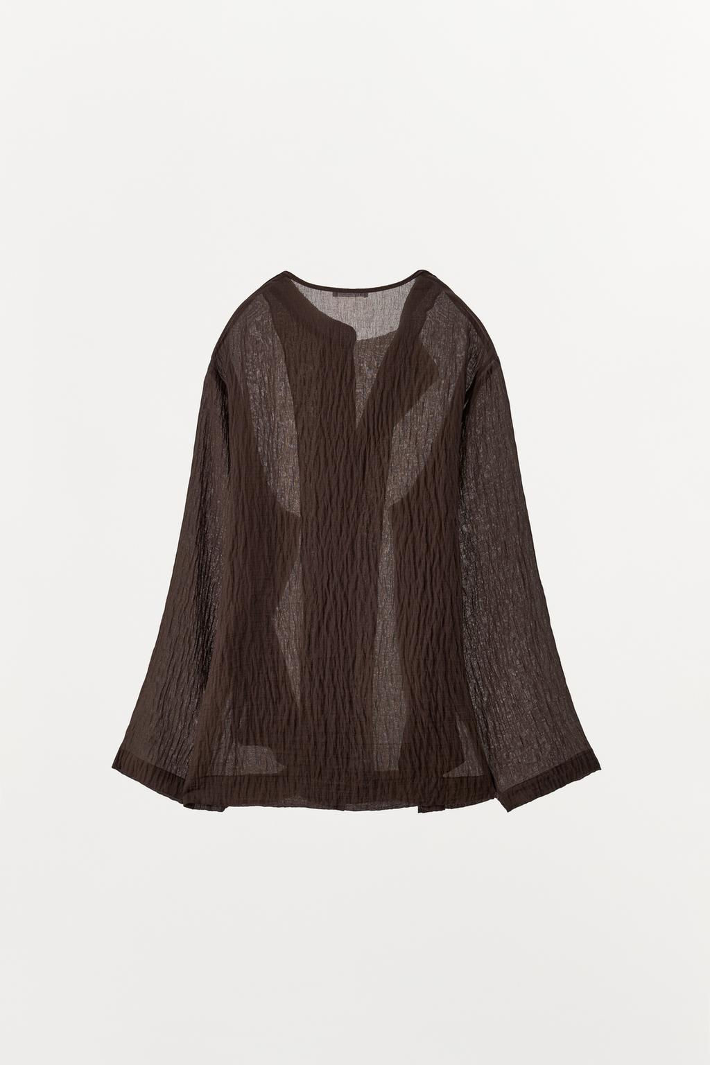 TEXTURED SHIRT WITH VISCOSE - Zara фото 8