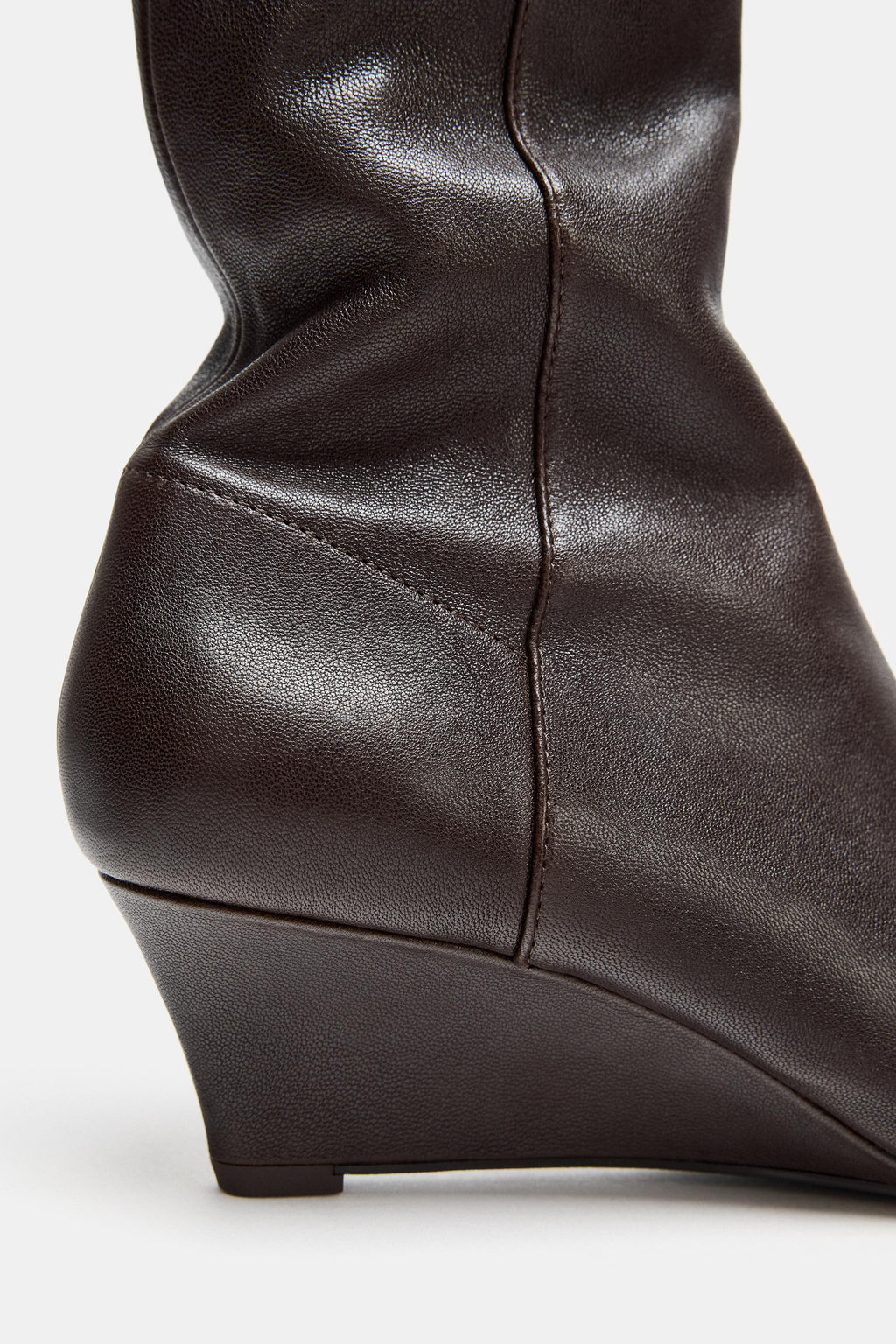 LEATHER WEDGE HEEL ANKLE BOOTS - Zara фото 6