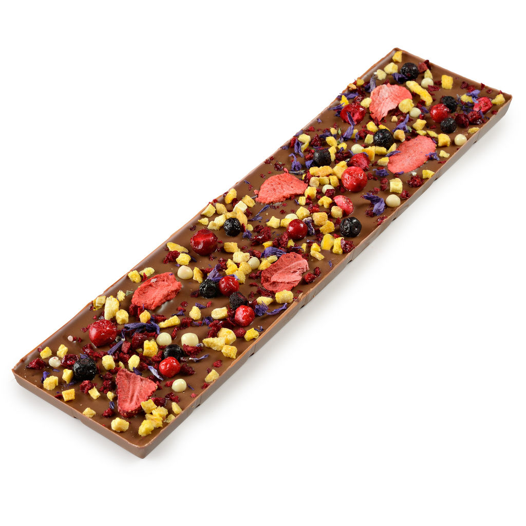 Шоколад молочный с украшением Клубника, манго, черника, 110 гр , ТМ VERVALLI - Chokodelika фото 4