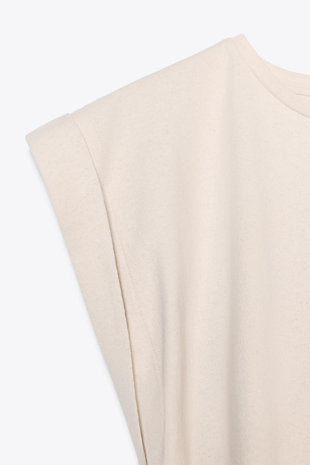 DROP SHOULDER TEXTURED T-SHIRT - Zara фото 7