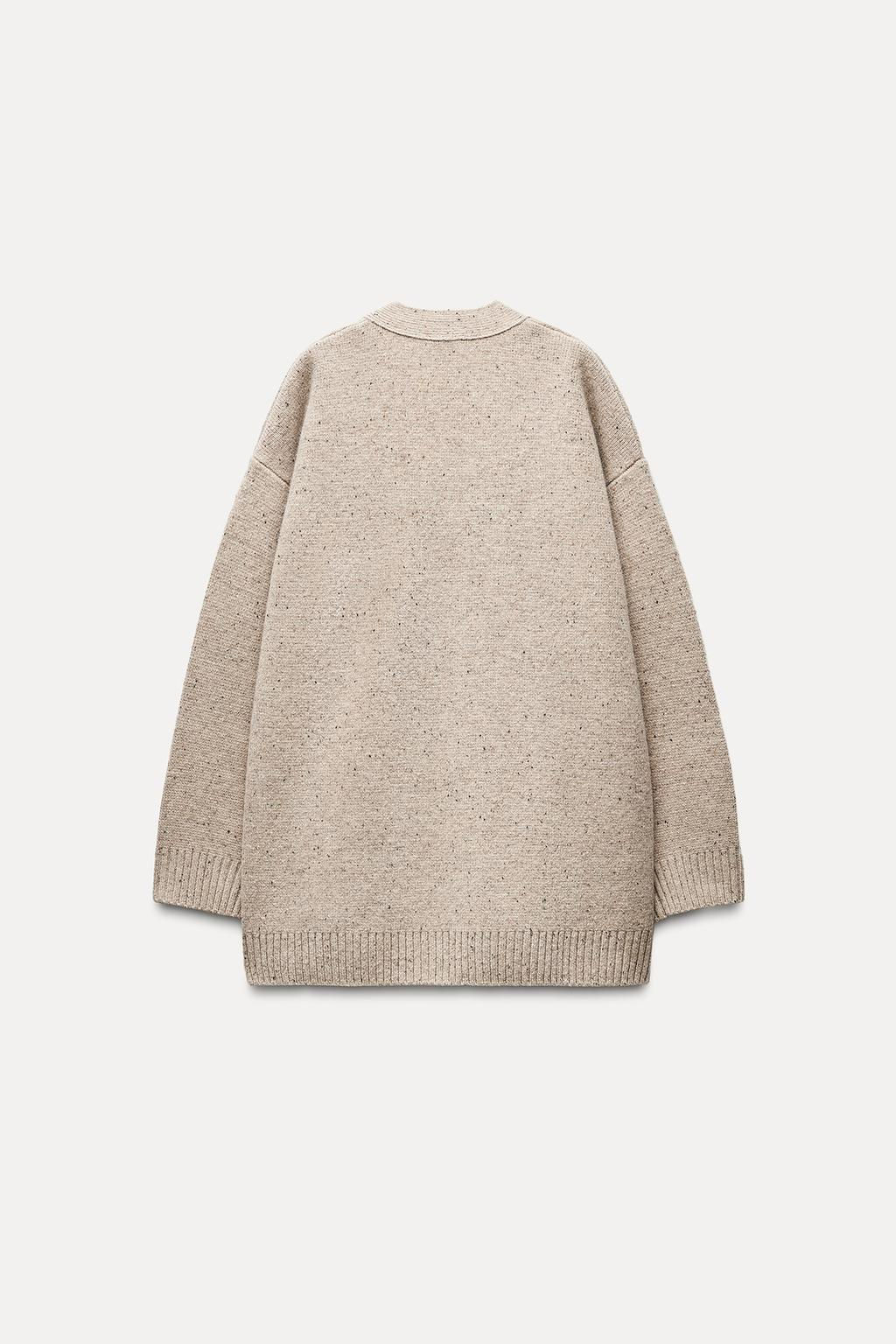 100% WOOL OVERSIZE CARDIGAN - Zara фото 6