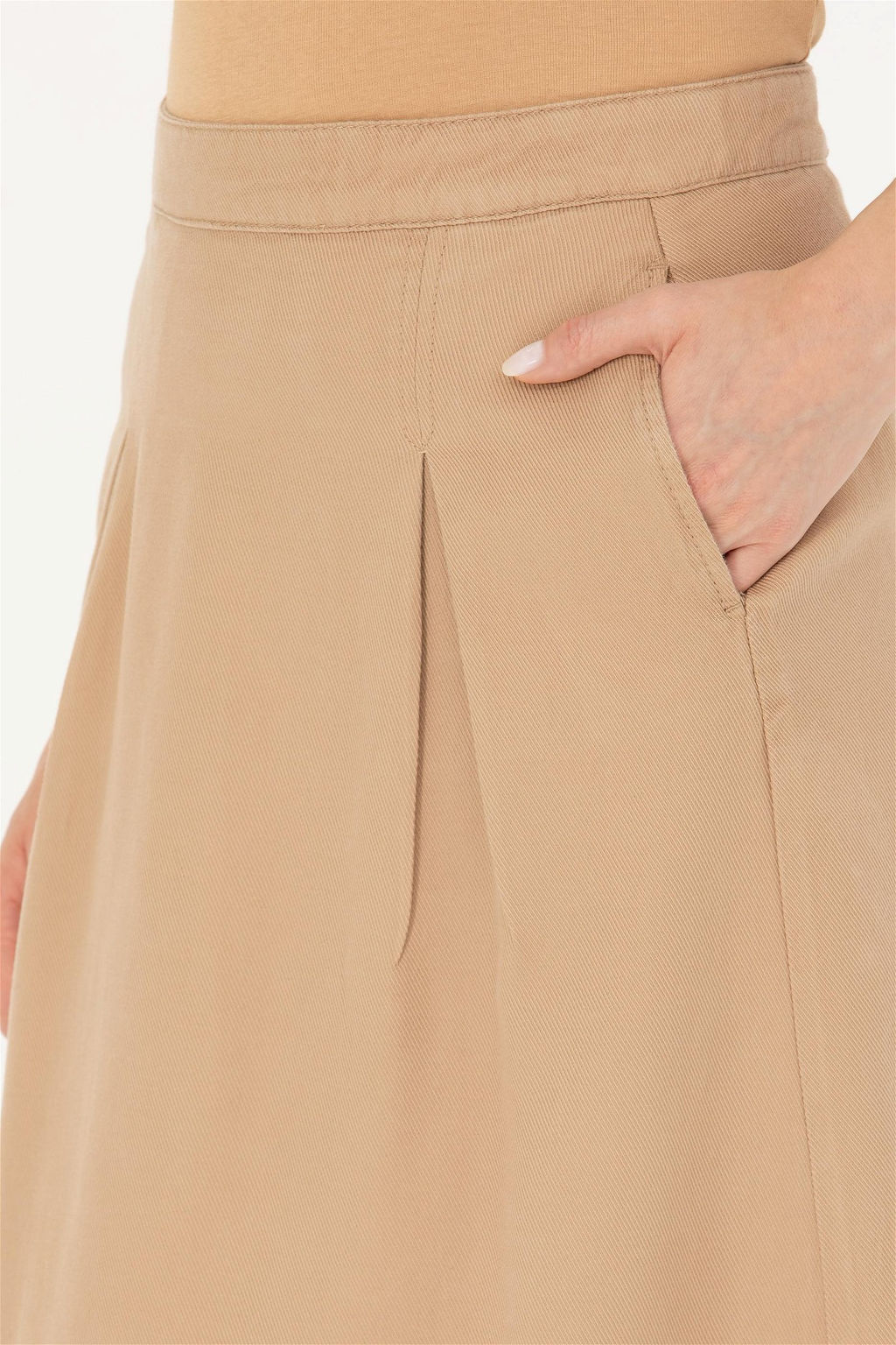 Женская тканая юбка песочного цвета - U.s. polo assn фото 5