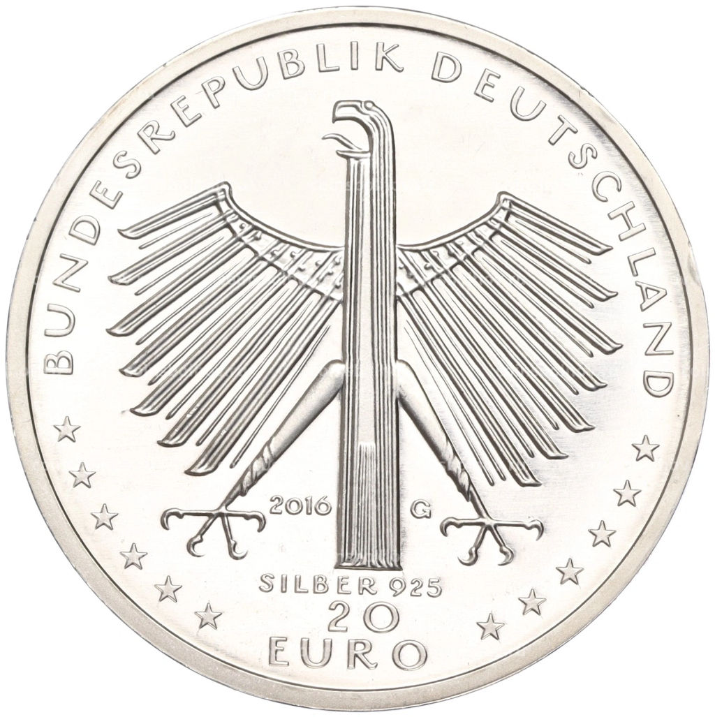Монета 20 евро 2016 года Германия 125 лет со дня рождения Отто Дикса