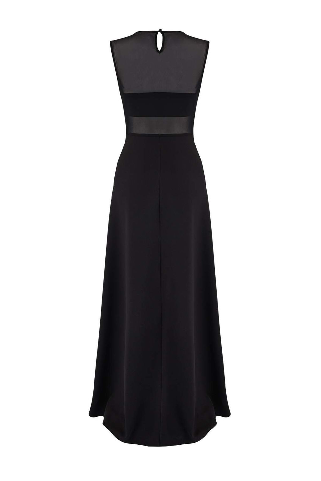 Siyah Duz Transparan Detayl? Maxi Abiye & Mezuniyet Elbise TPRSS26AE00022 - Trendyolmilla фото 6