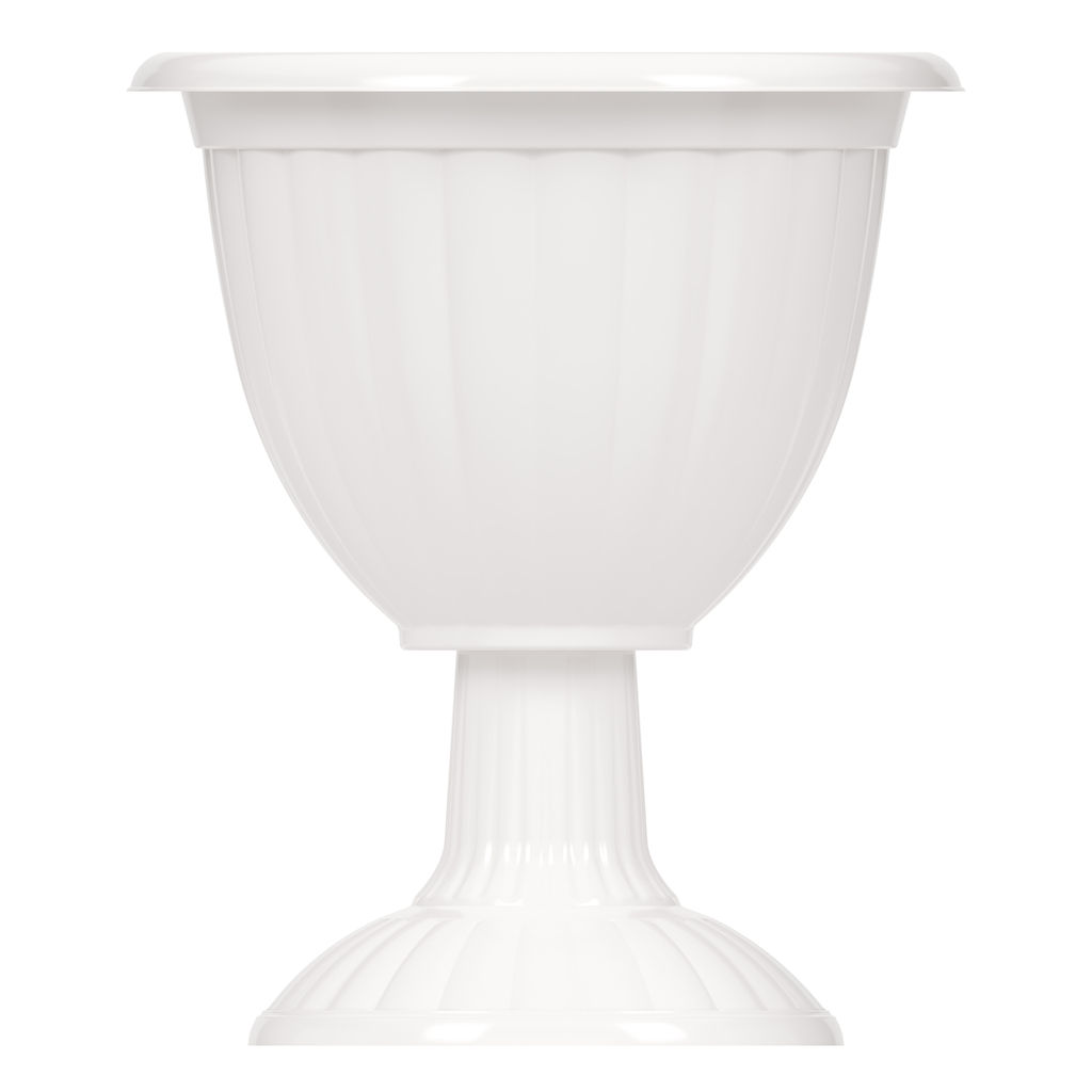 Вазон "Жасмин"18л на высокой ножке белый М1392