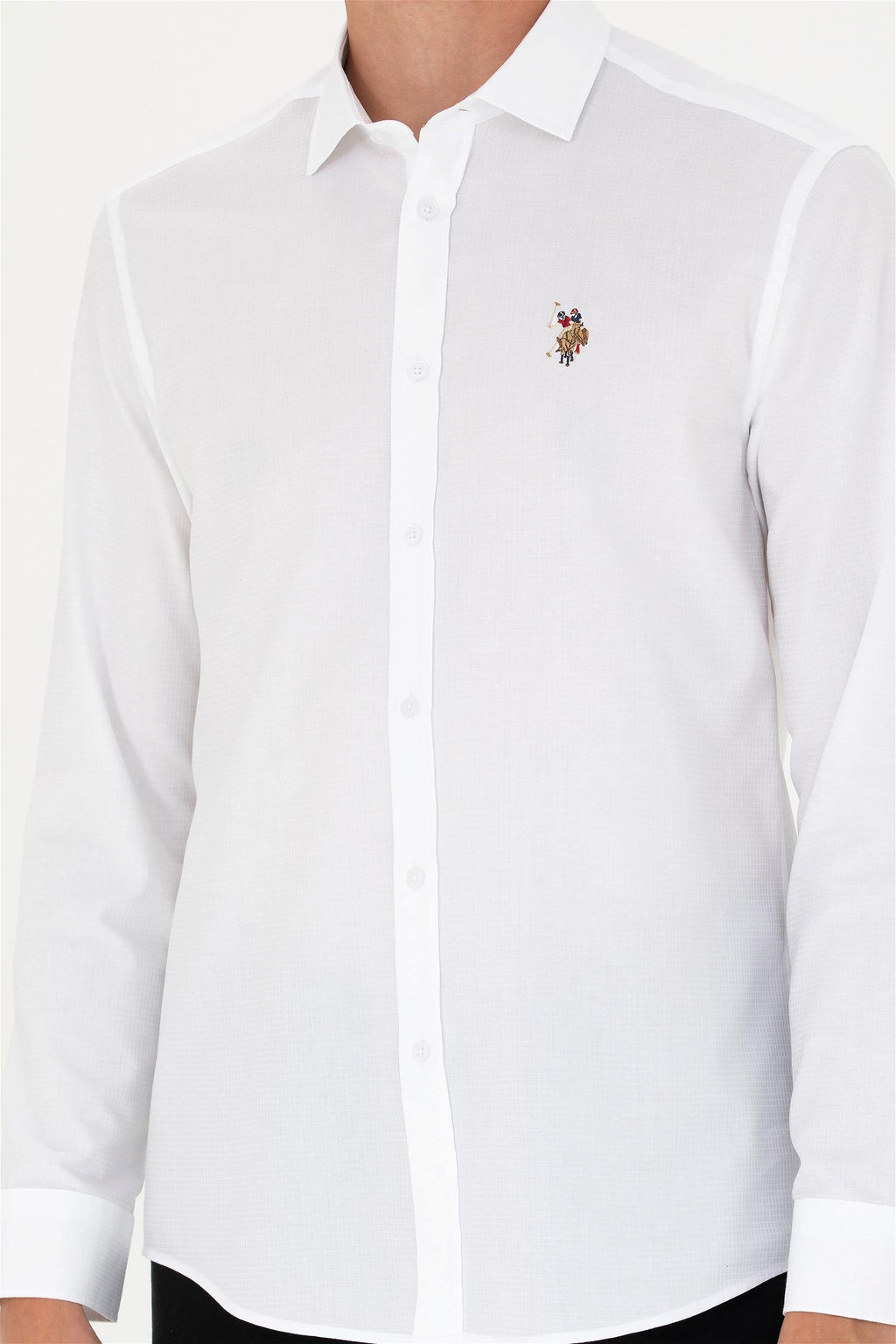 Мужская белая рубашка с длинным рукавом Неожиданная скидка в корзине - U.s. polo assn фото 6