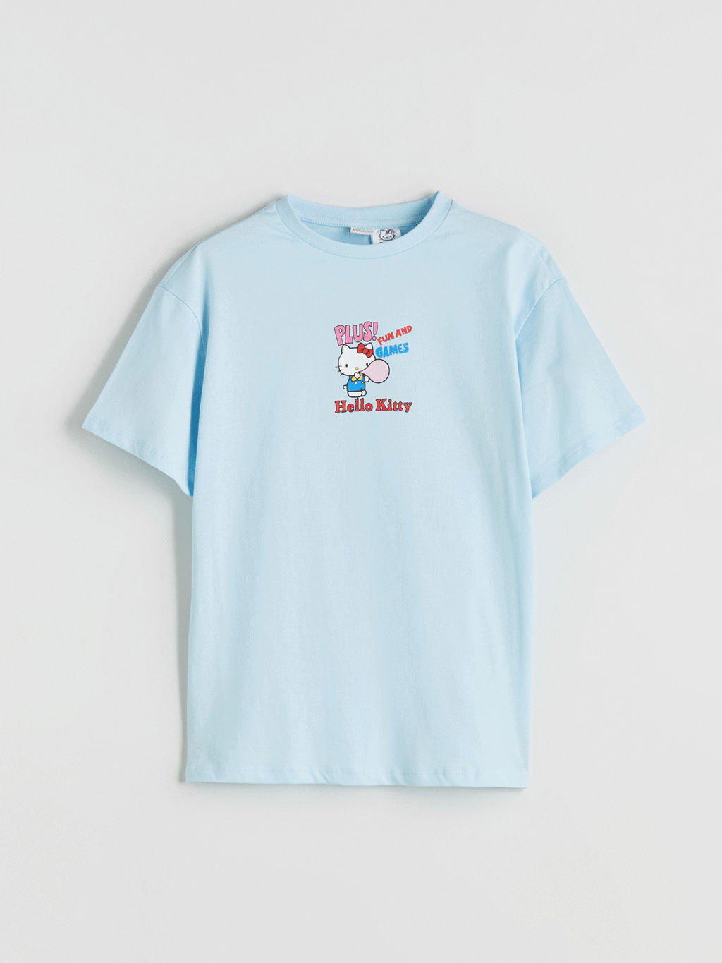 Bisiklet Yaka Hello Kitty Bask?l? K?z ?ocuk Ti??rt