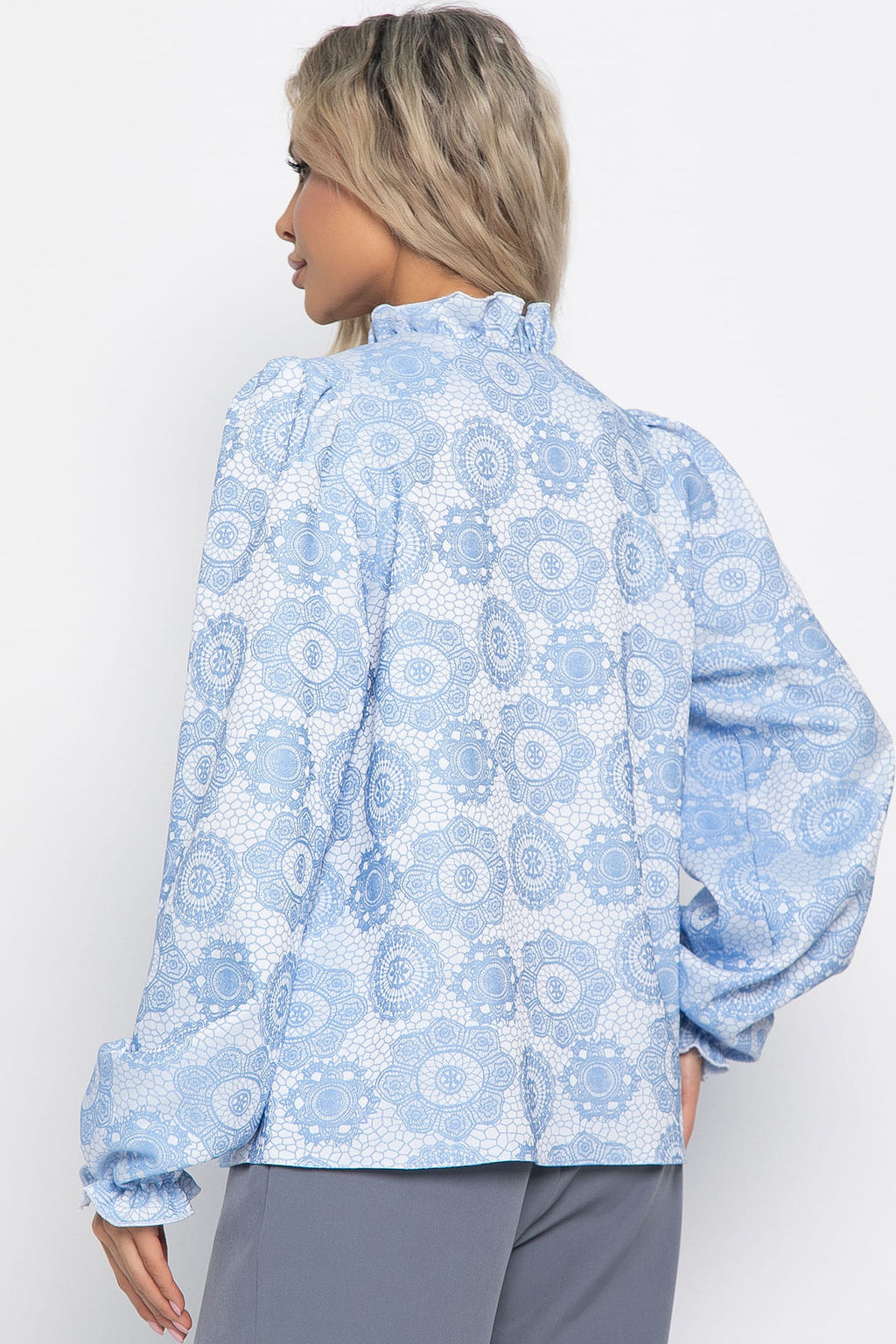 Блуза Доменика (бело-голубая) Б15015-18М