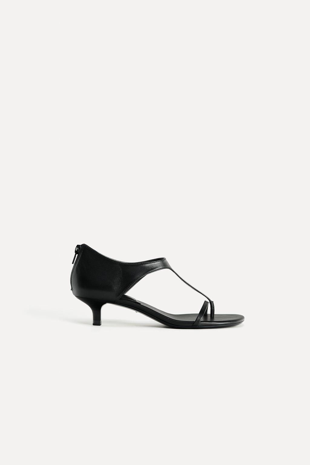 LEATHER KITTEN HEEL SANDALS 50TH ANNIVERSARY - Zara фото 4