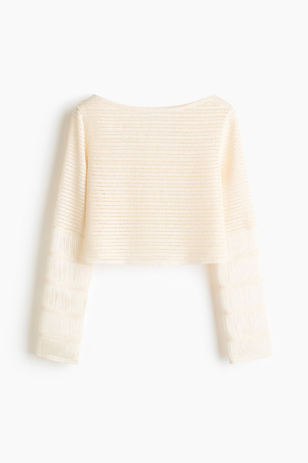 Top efecto crochet con escote barco